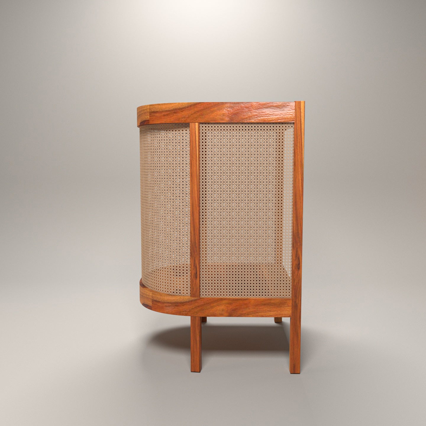 Authentic Cane Sheesham Wooden Handmade Side Table with Storage Bedside