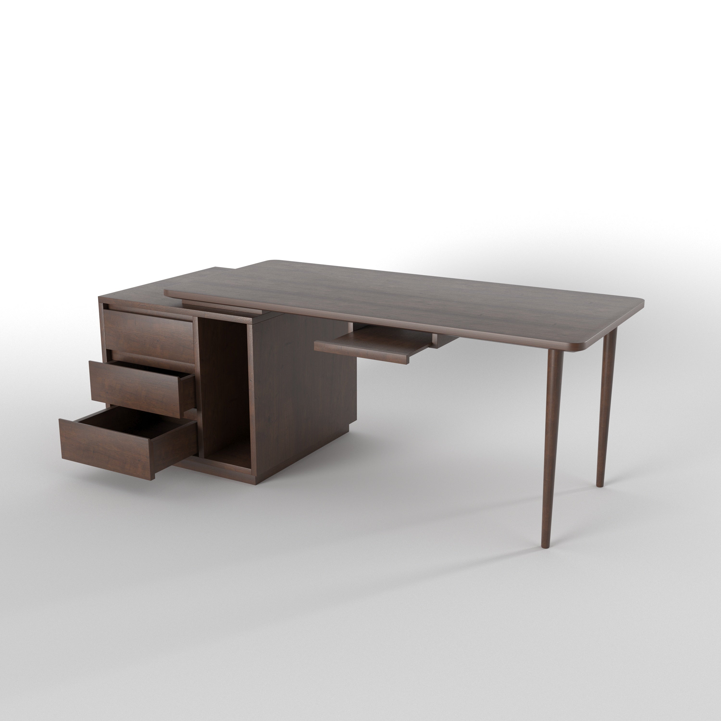 Executive Computer Desk with Storage Drawers & CPU Cabinet Study Table