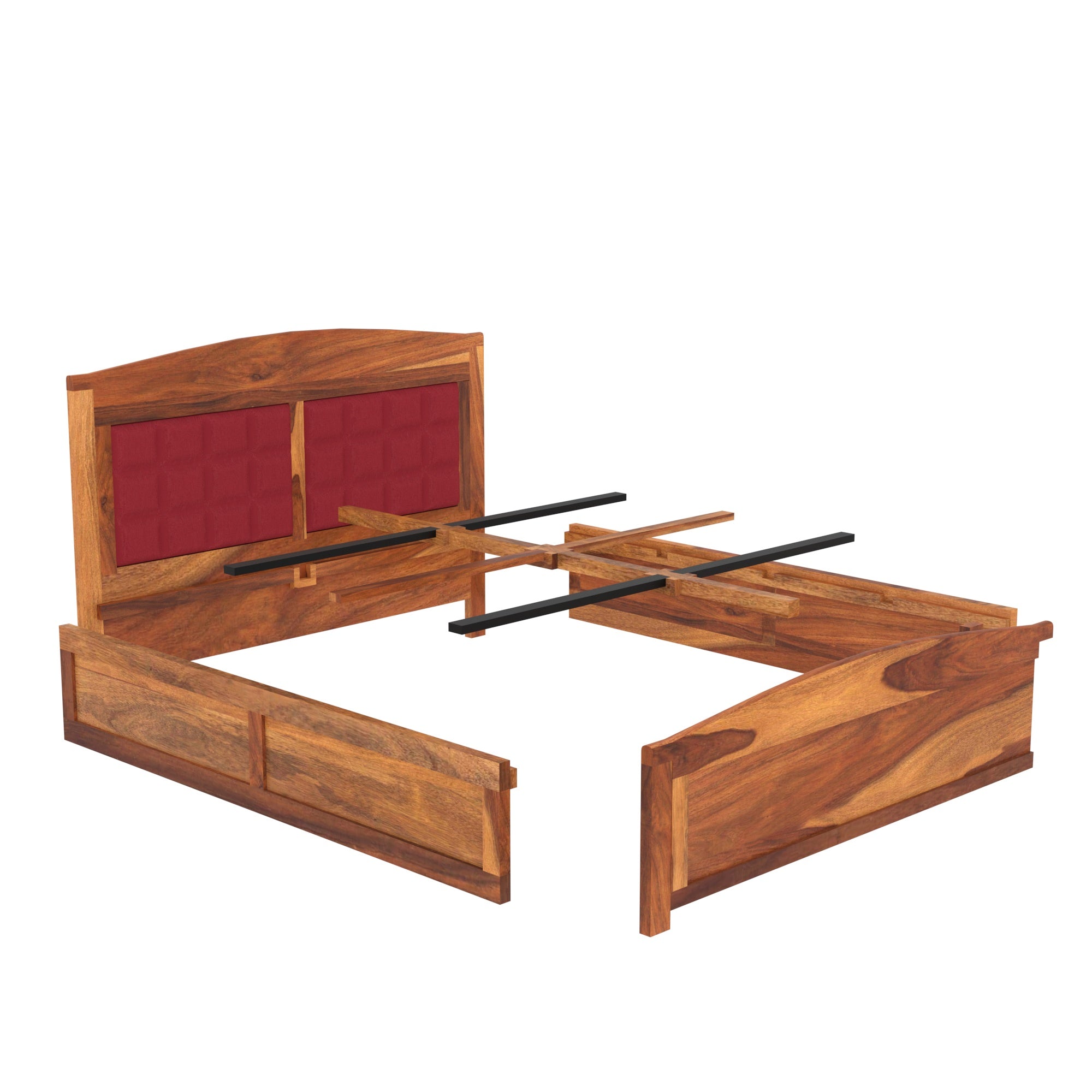 Wooden Classical Upholstered Bed (Sheesham Wood) Bed