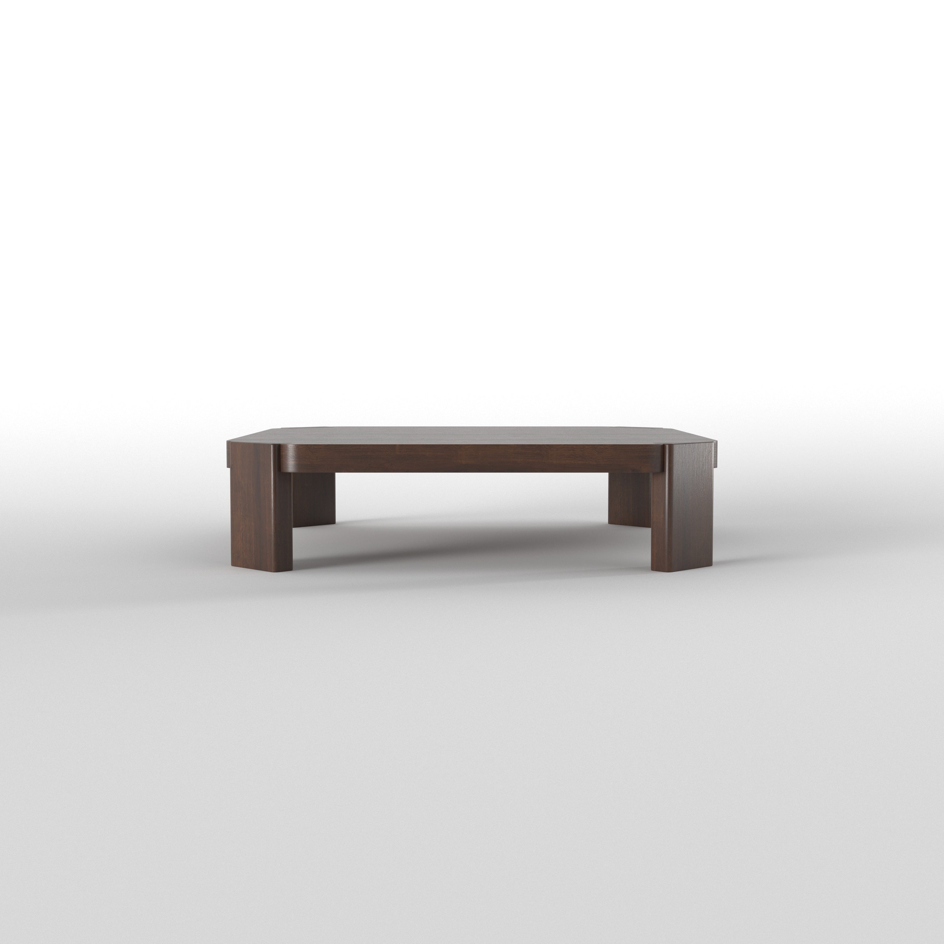 Low Profile Rectangular Dining Table with Rounded Legs