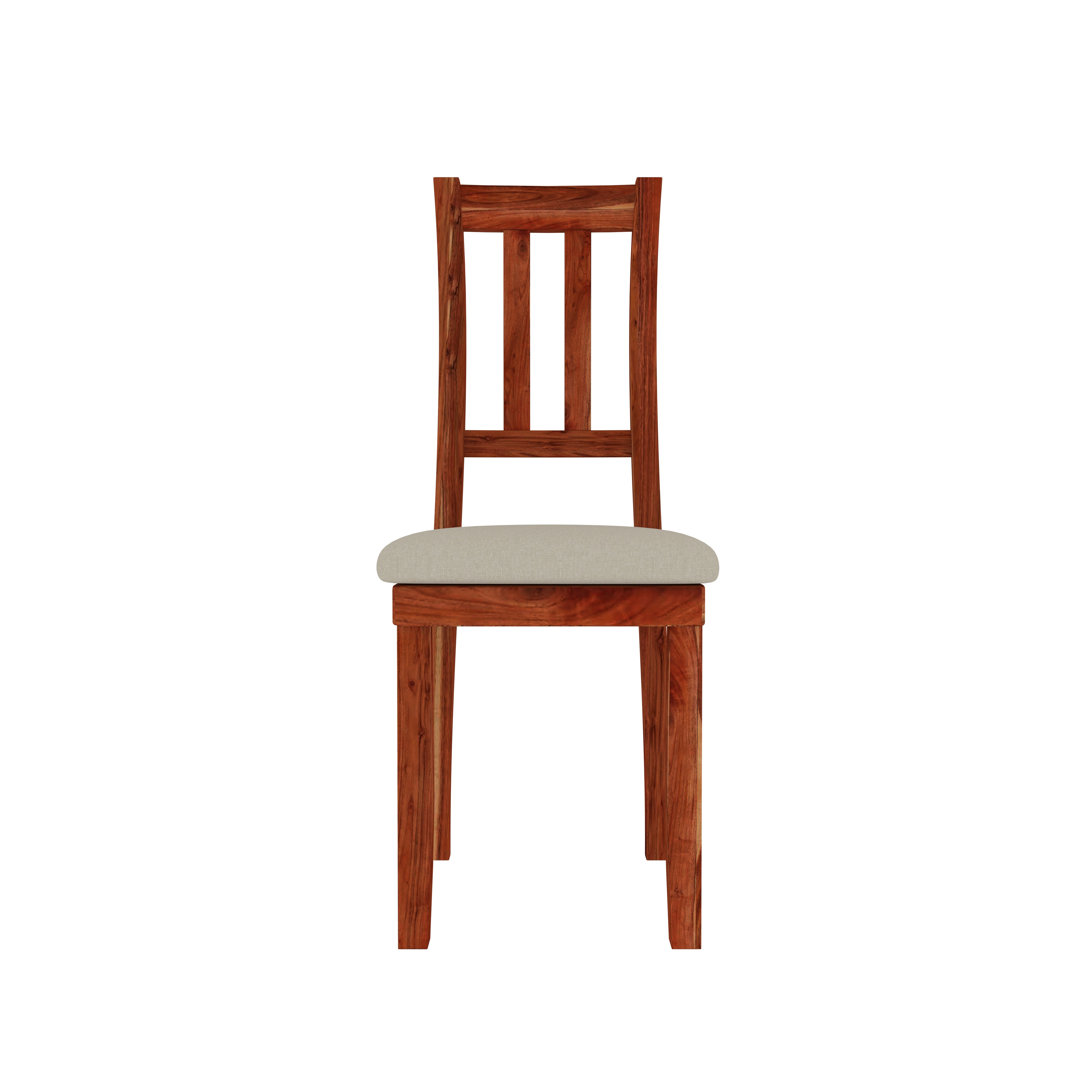 4-Seater Solid Wood Dining Table Set – Elegant Comfort with Vertical Backrest Chairs Dining Set