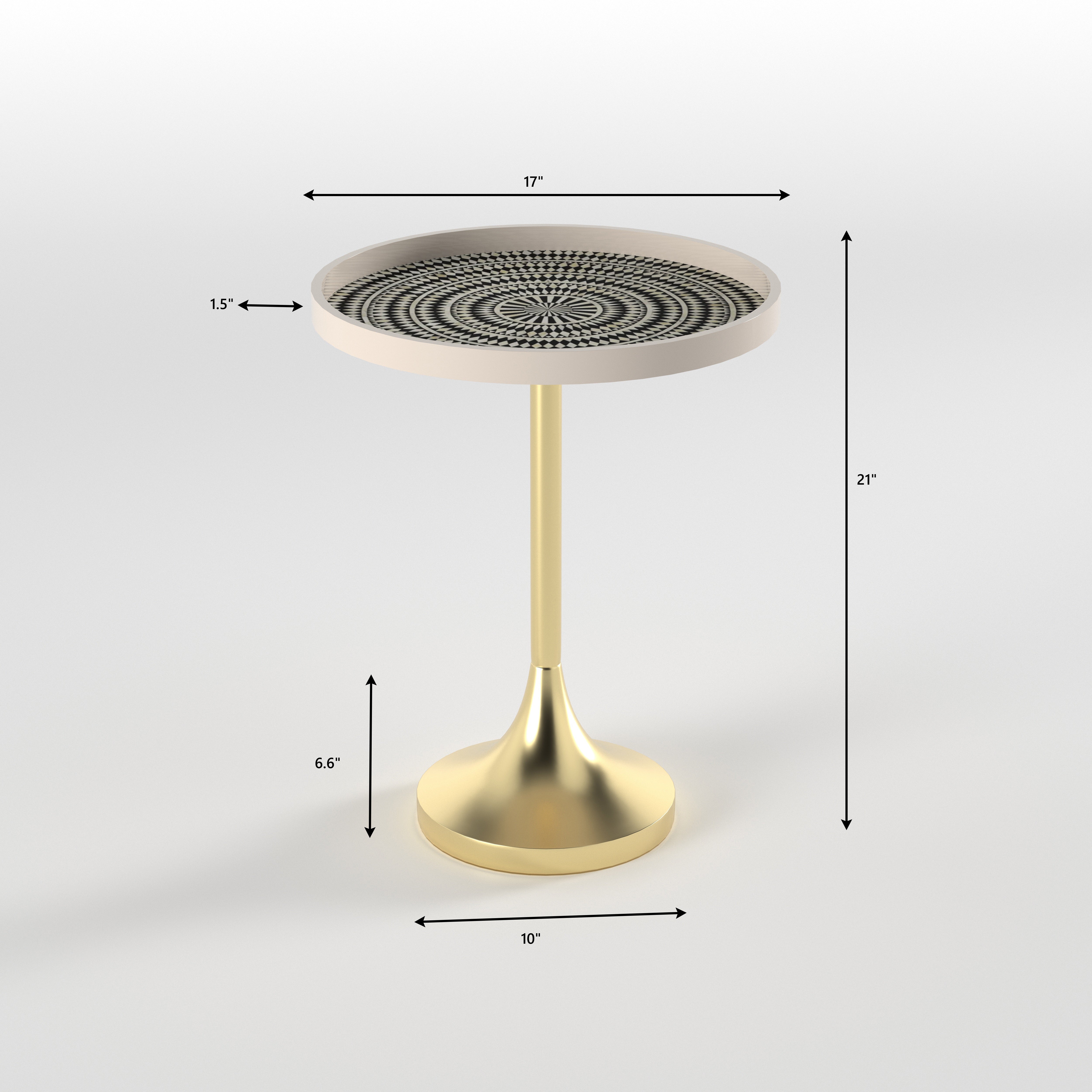 Hypnotic Vortex End Table - Hand-Painted Op Art Design End Table