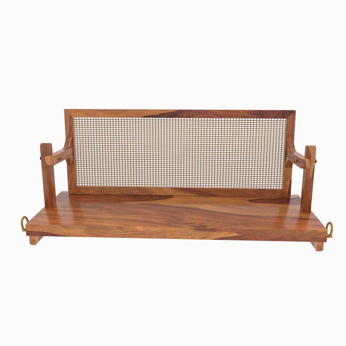 Adorable Thin Cane Reversible Handmade Wooden Swing for Home Swing