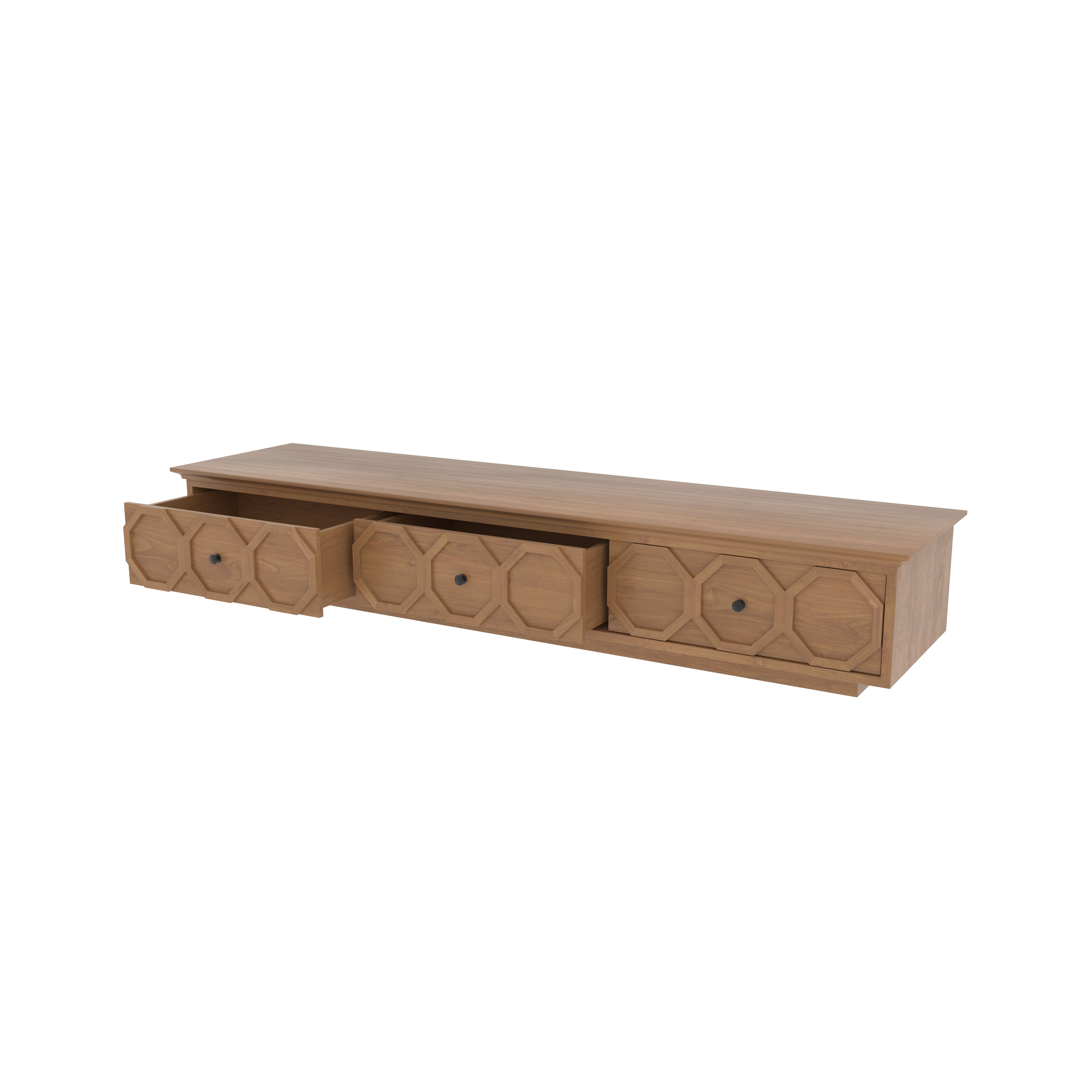 Geometric Pattern TV Stand - Contemporary Entertainment Console Tv stand