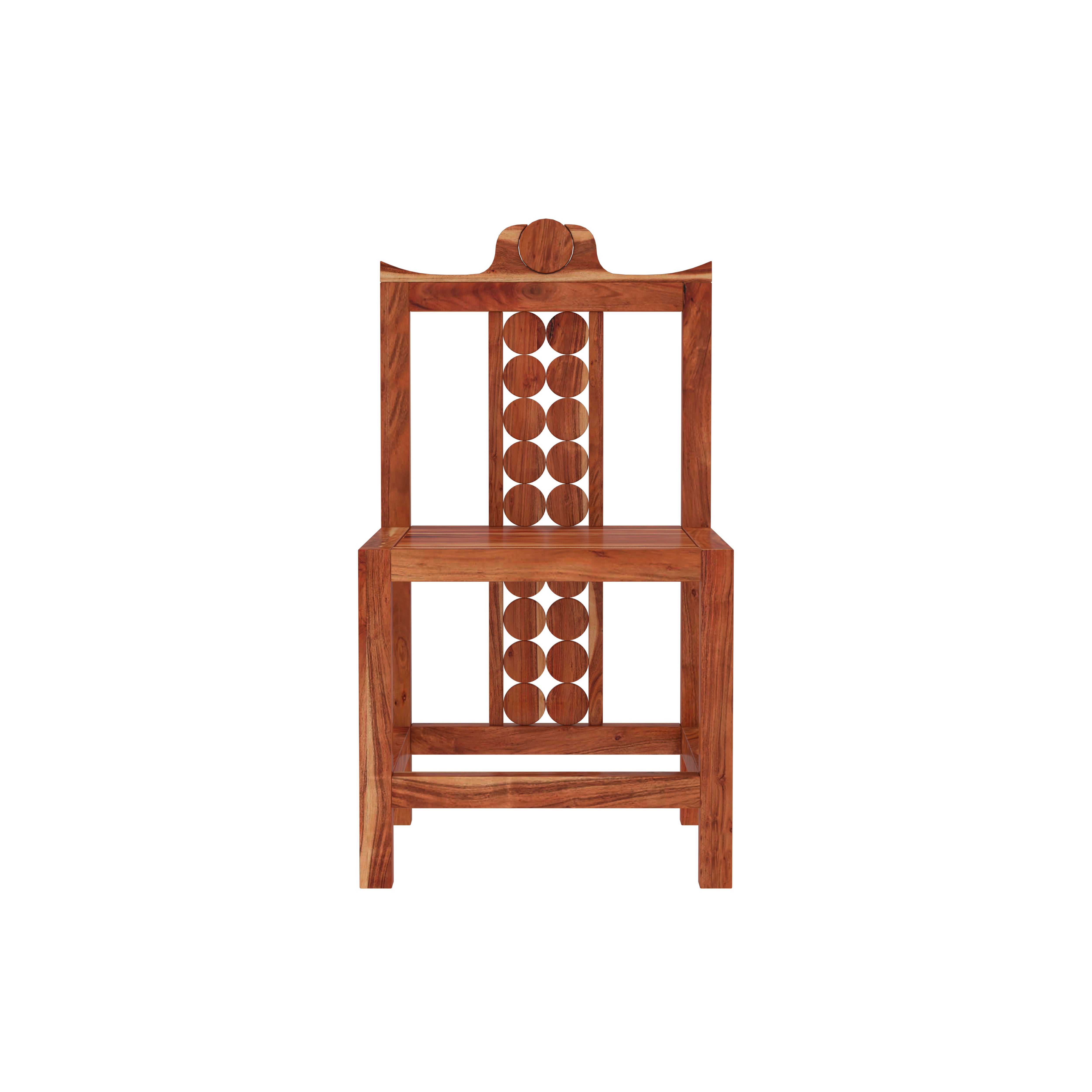 Traditional 4-Seater Wooden Dining Table Set with Decorative Backrest Design Dining Set