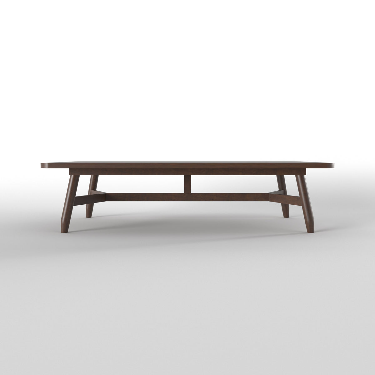Elongated Dining Table with Rounded Backrest Chairs Japanese Dining Set