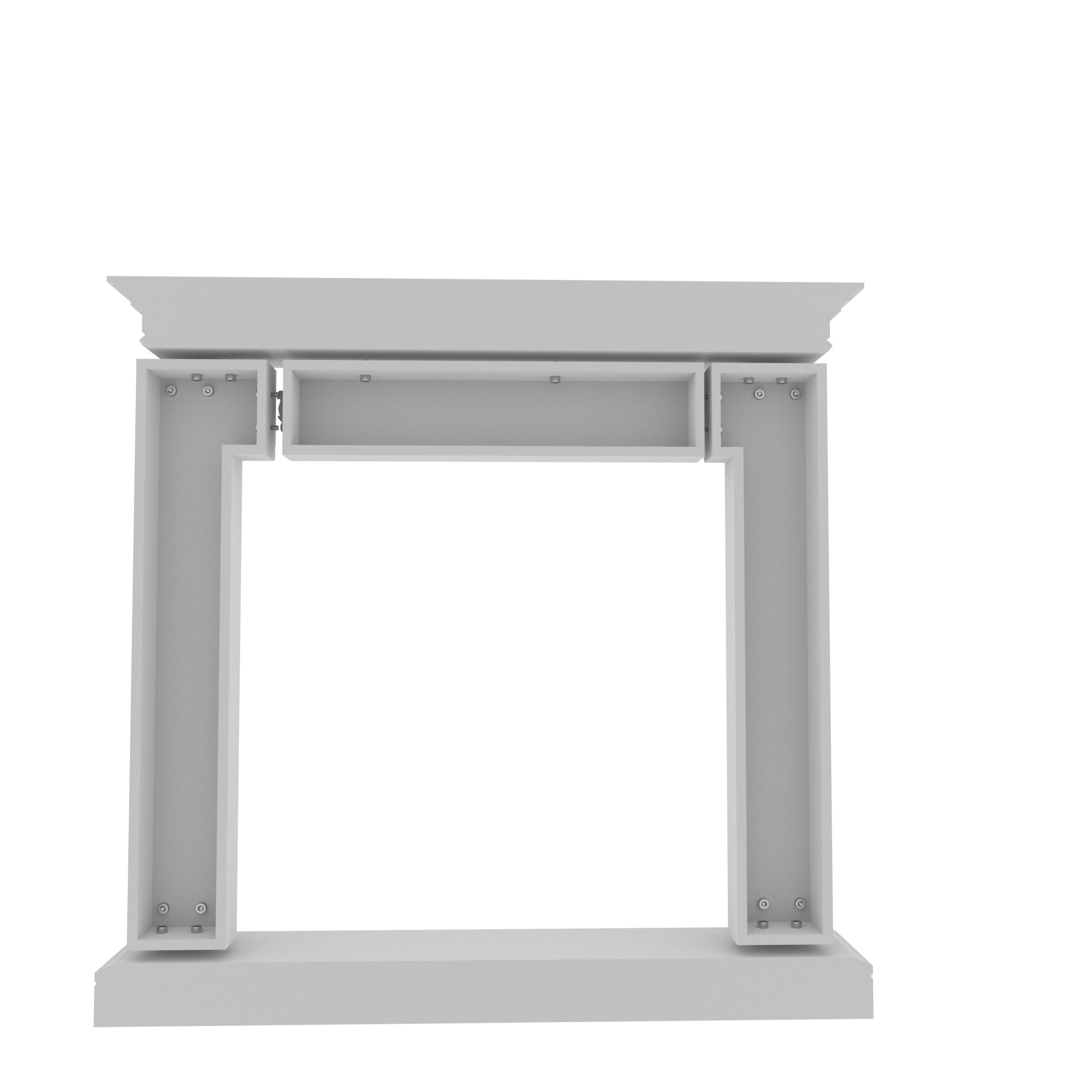 Classic Traditional Fireplace Mantel - White Fluted Column Design Fire Mantel