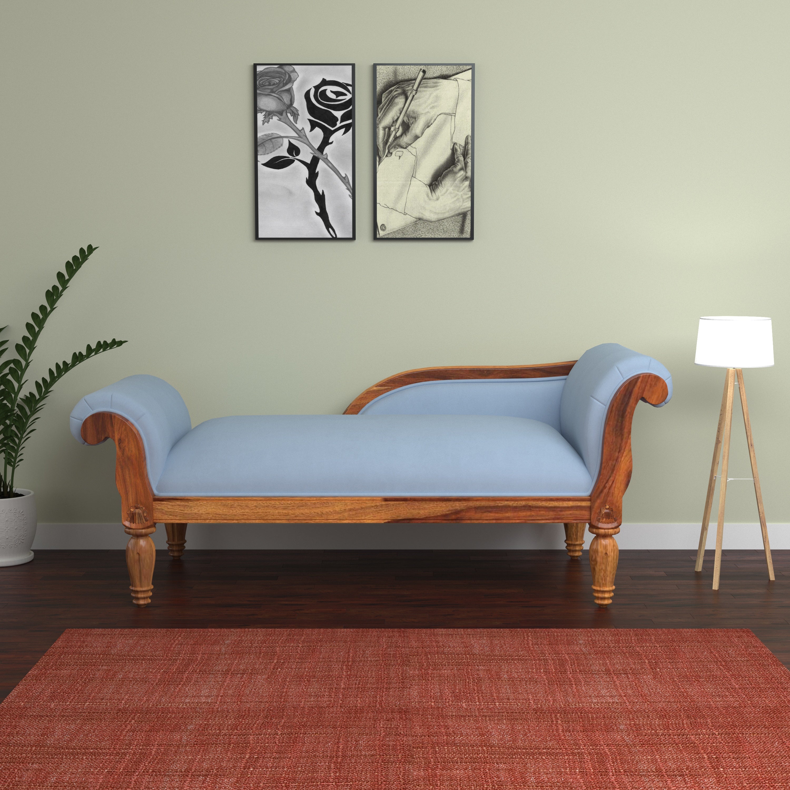 Light Ultramarine Pastel Coloured Comfort 2 Seater Sofa for Home Sofa