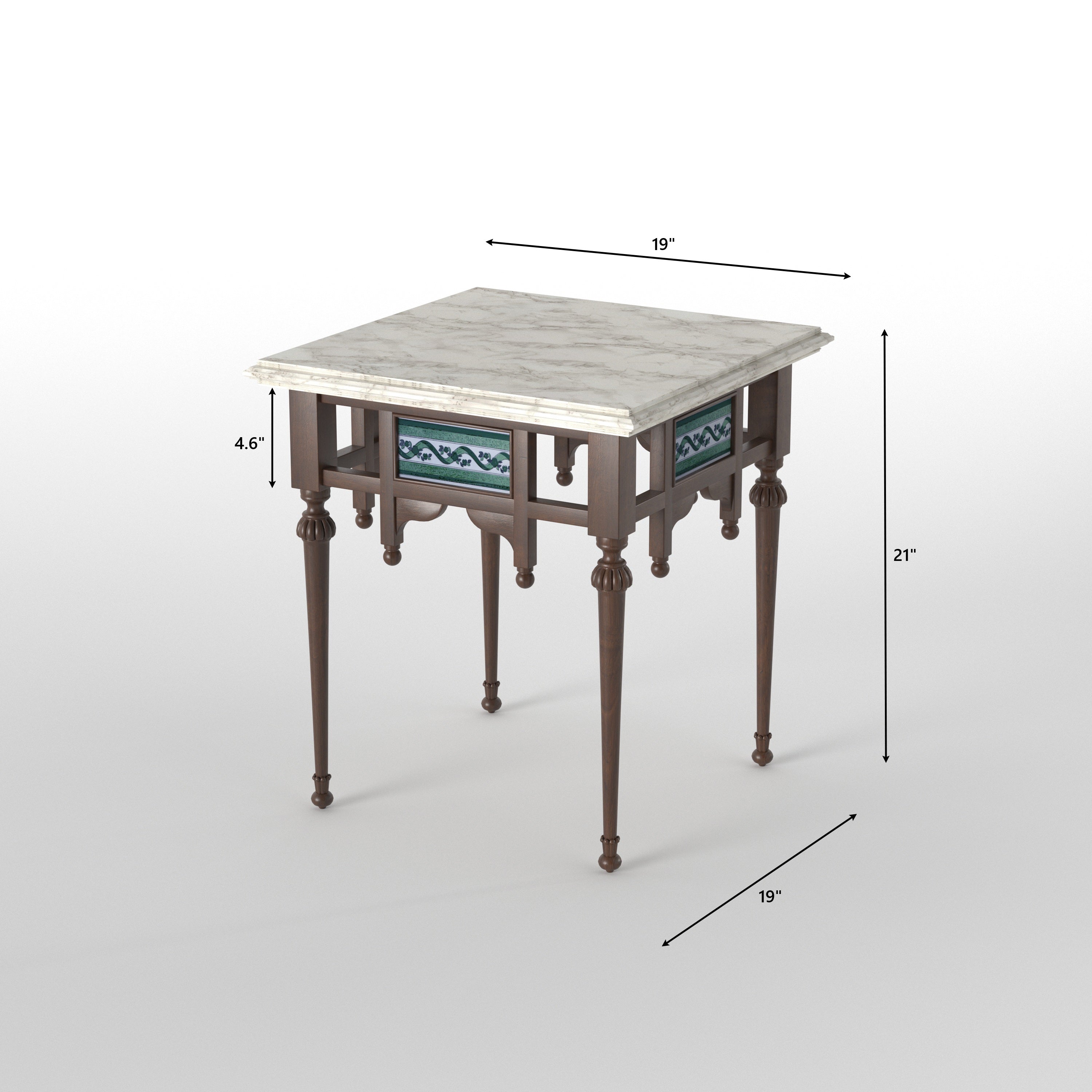 Luxury Accent Table with Decorative Panel Detailing End Table