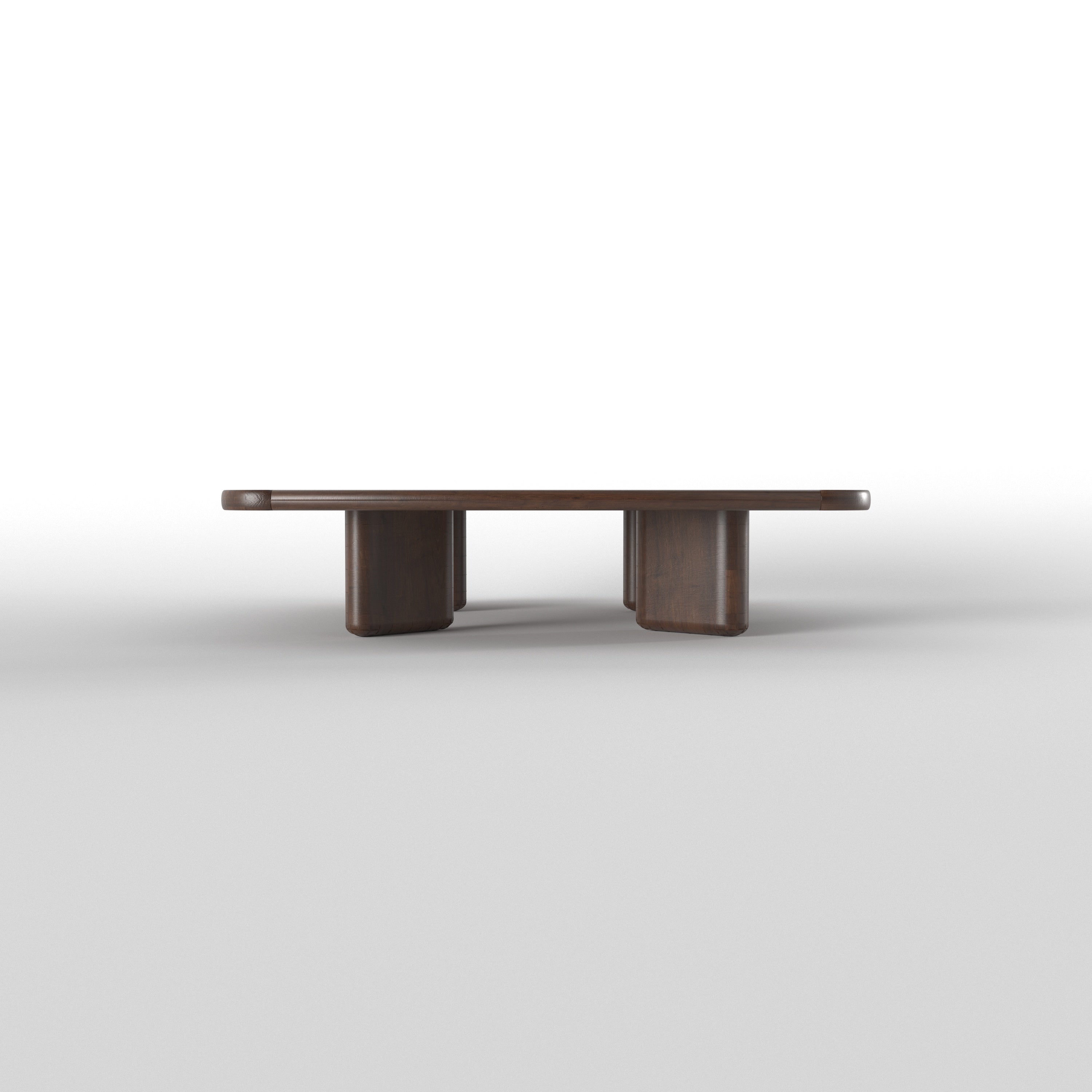 Japanese-Inspired Square Dining Table with Rounded Frame