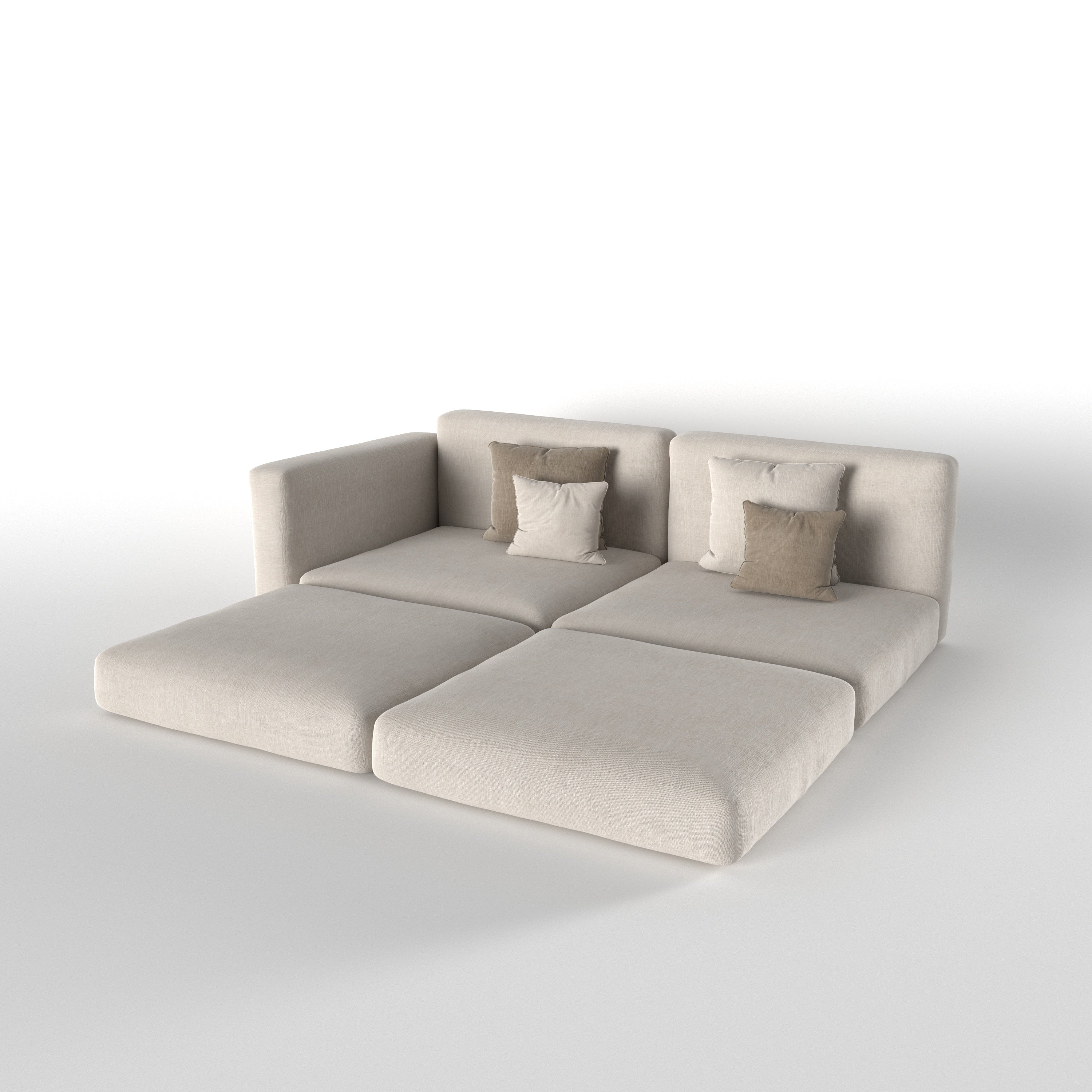 Modular Lounge Sofa with Convertible Chaise Configuration Sofa cum bed