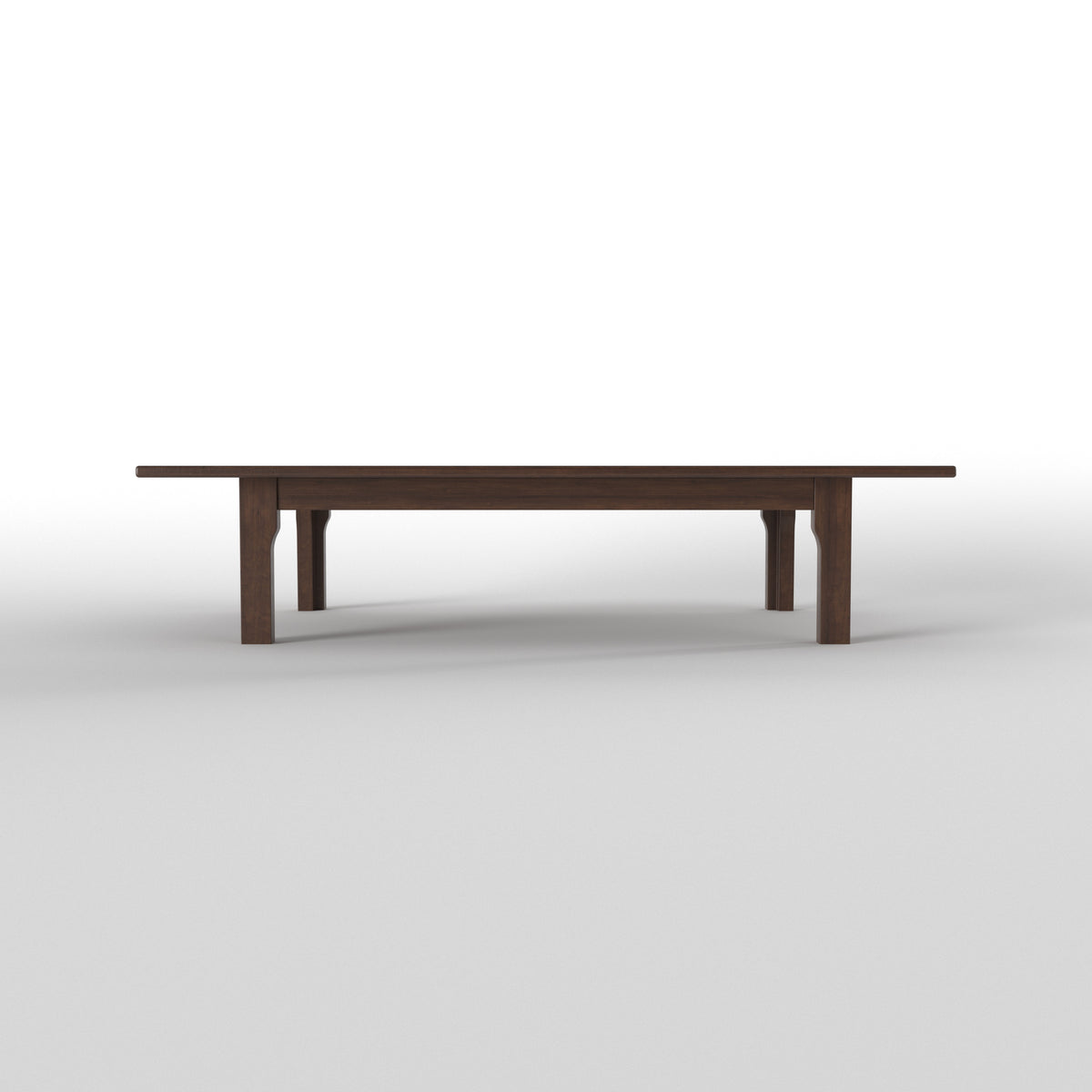 Low-Profile Rectangular Dining Table with Framed Lounge Chairs Japanese Dining Set