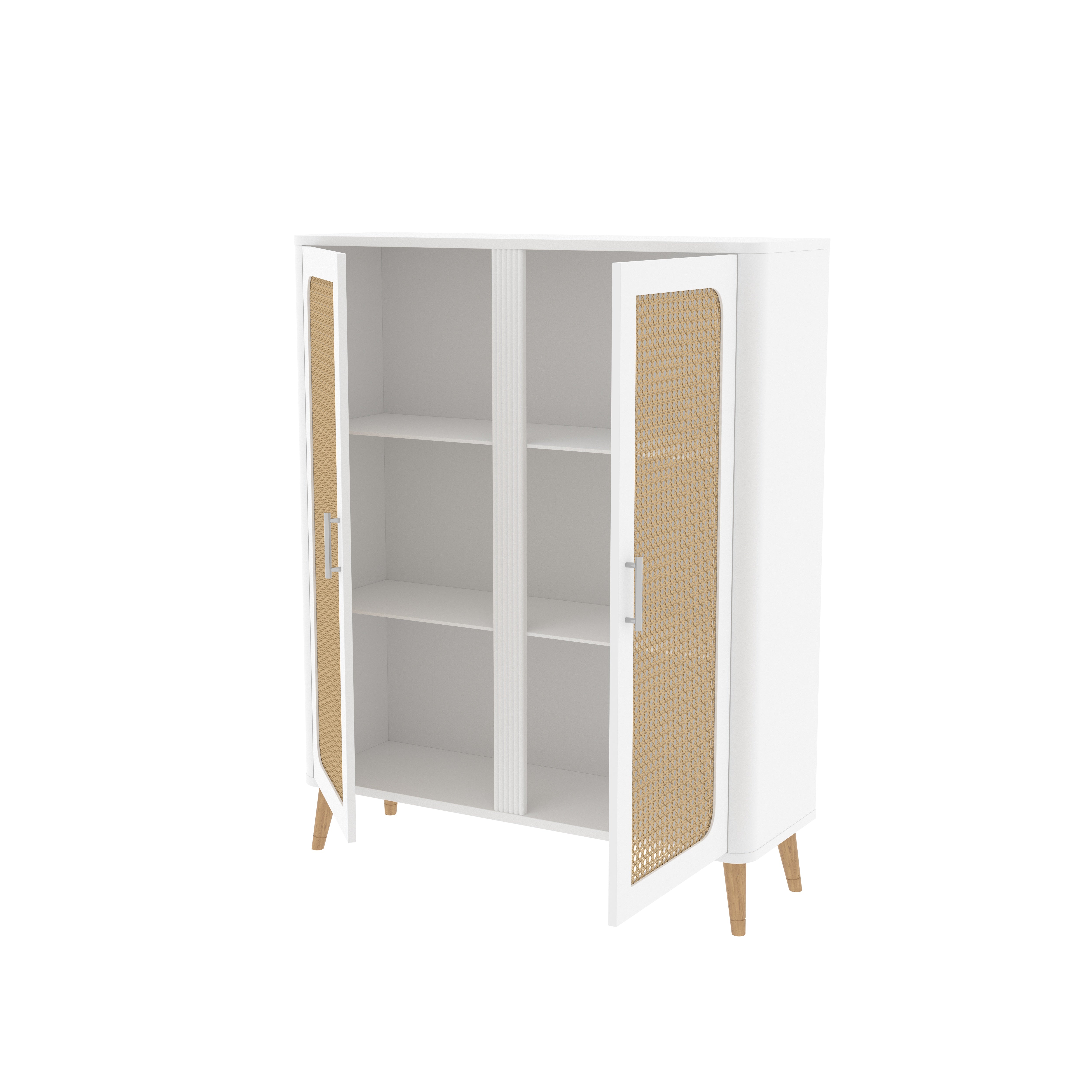 Berlin Contemporary Cabinet with Cane Panels Wardrobe