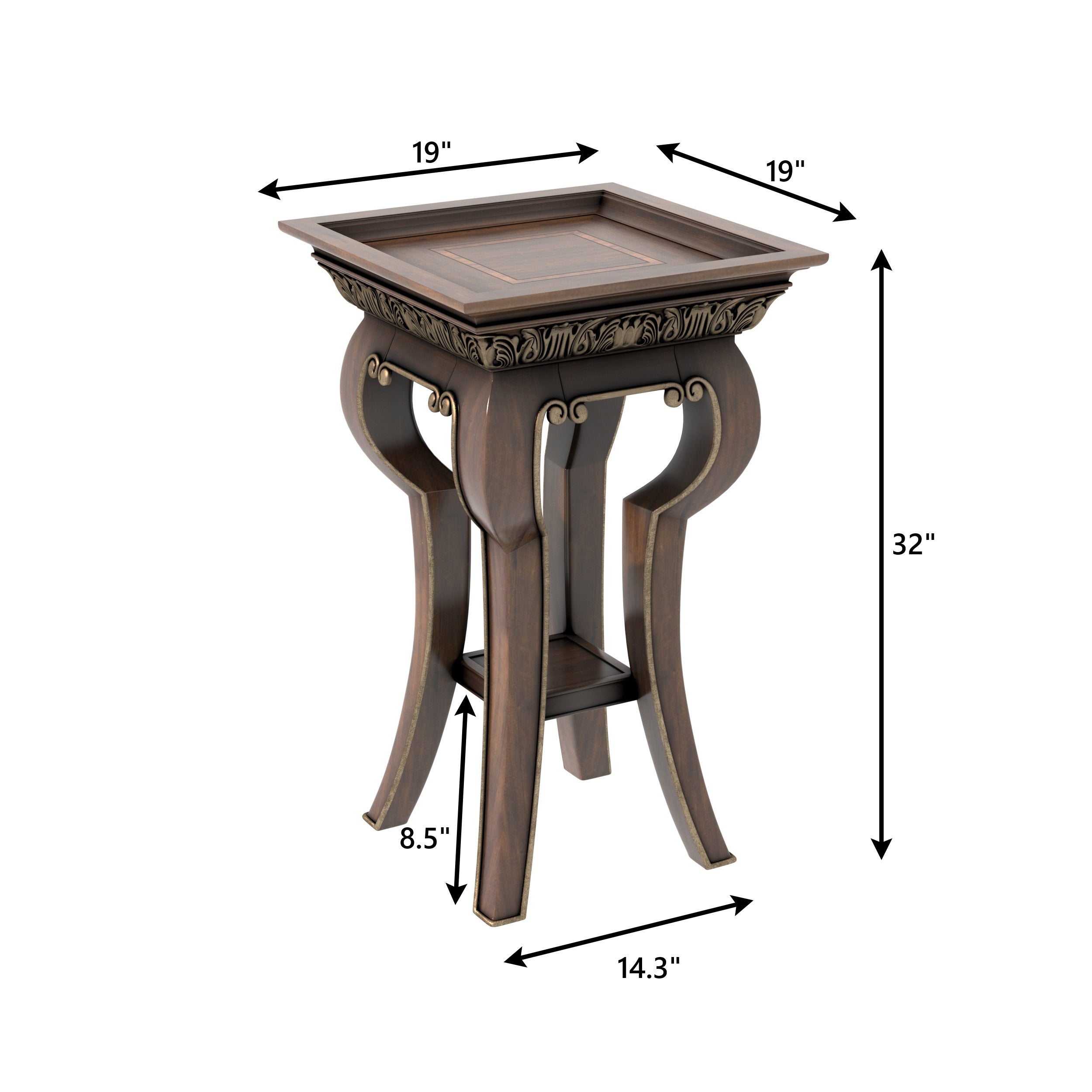 Ornate Side Table with Carved Details & Cabriole Legs End Table