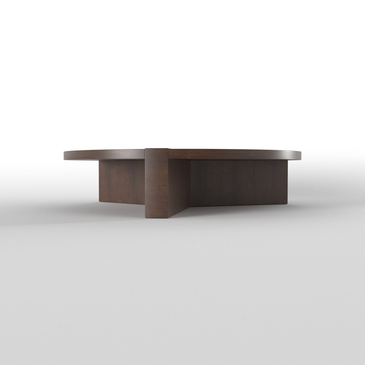 Low-Profile Circular Dining Table with Curved Panel Base Japanese Dining Set