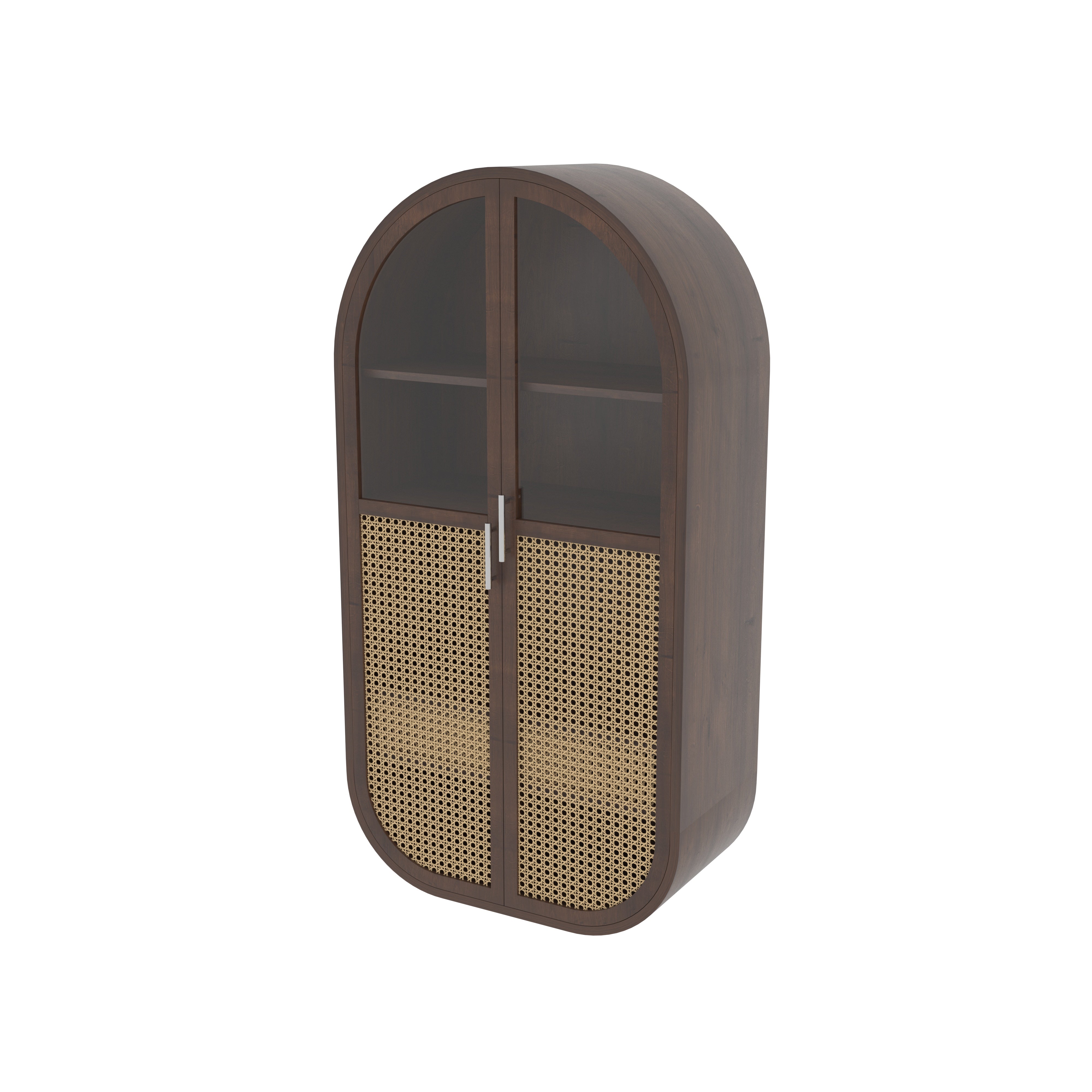 Orvello Grand Arch European Luxury Wardrobe with Artisan Cane Doors and Curved Architectural Frame Wardrobe