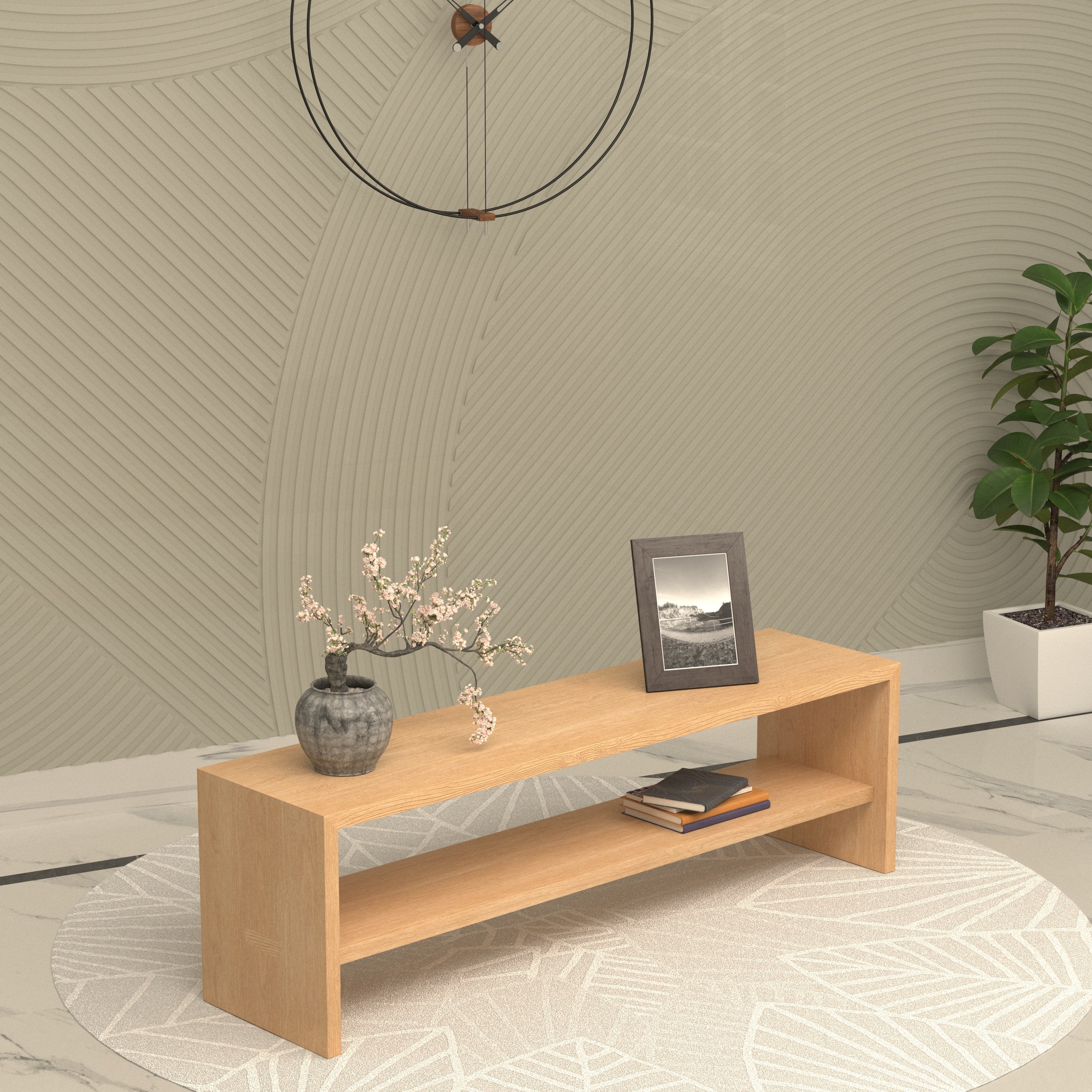 Compact Console Bench With Seating On The Side Bench