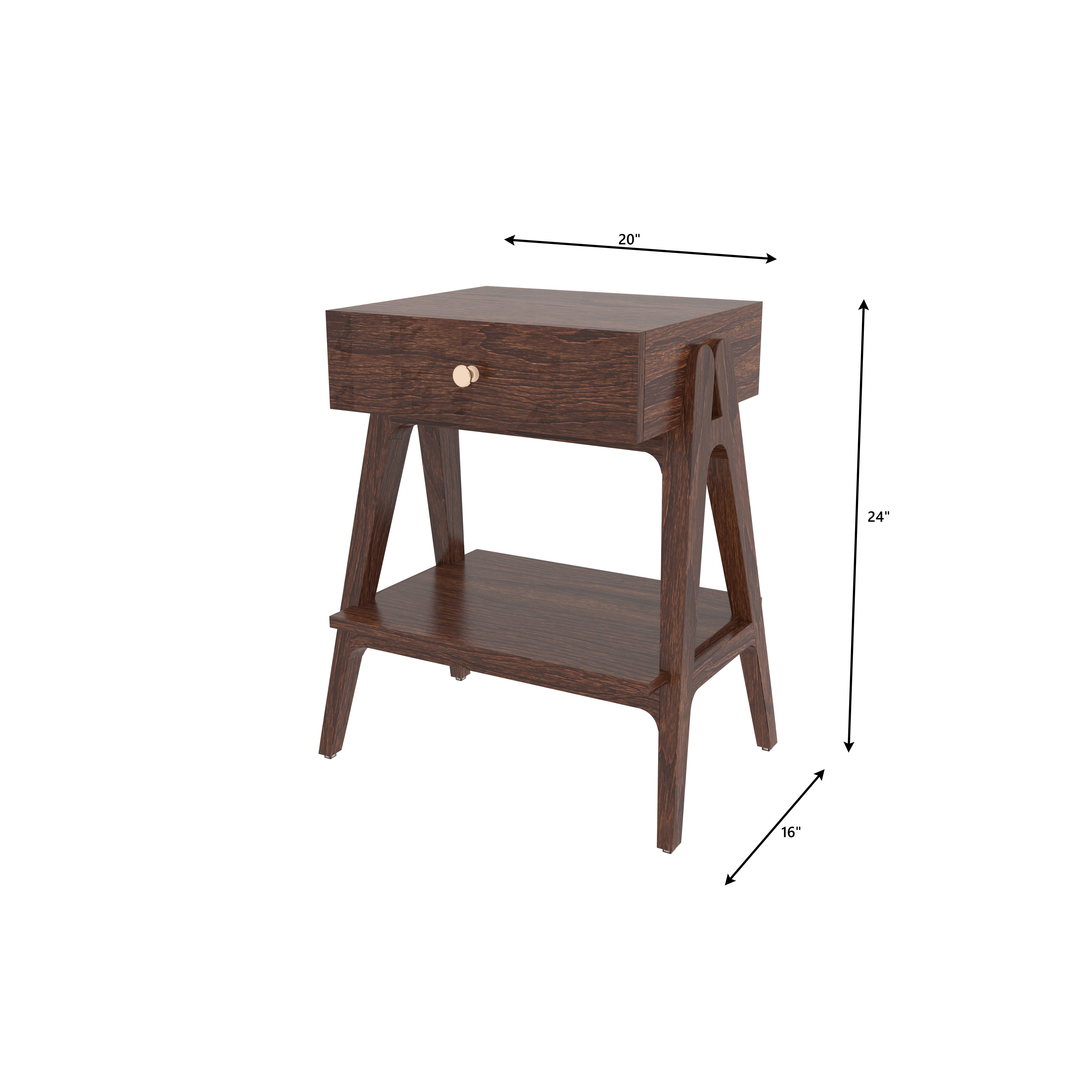 Modern Engineered Wood Nightstand with Drawer Bedside