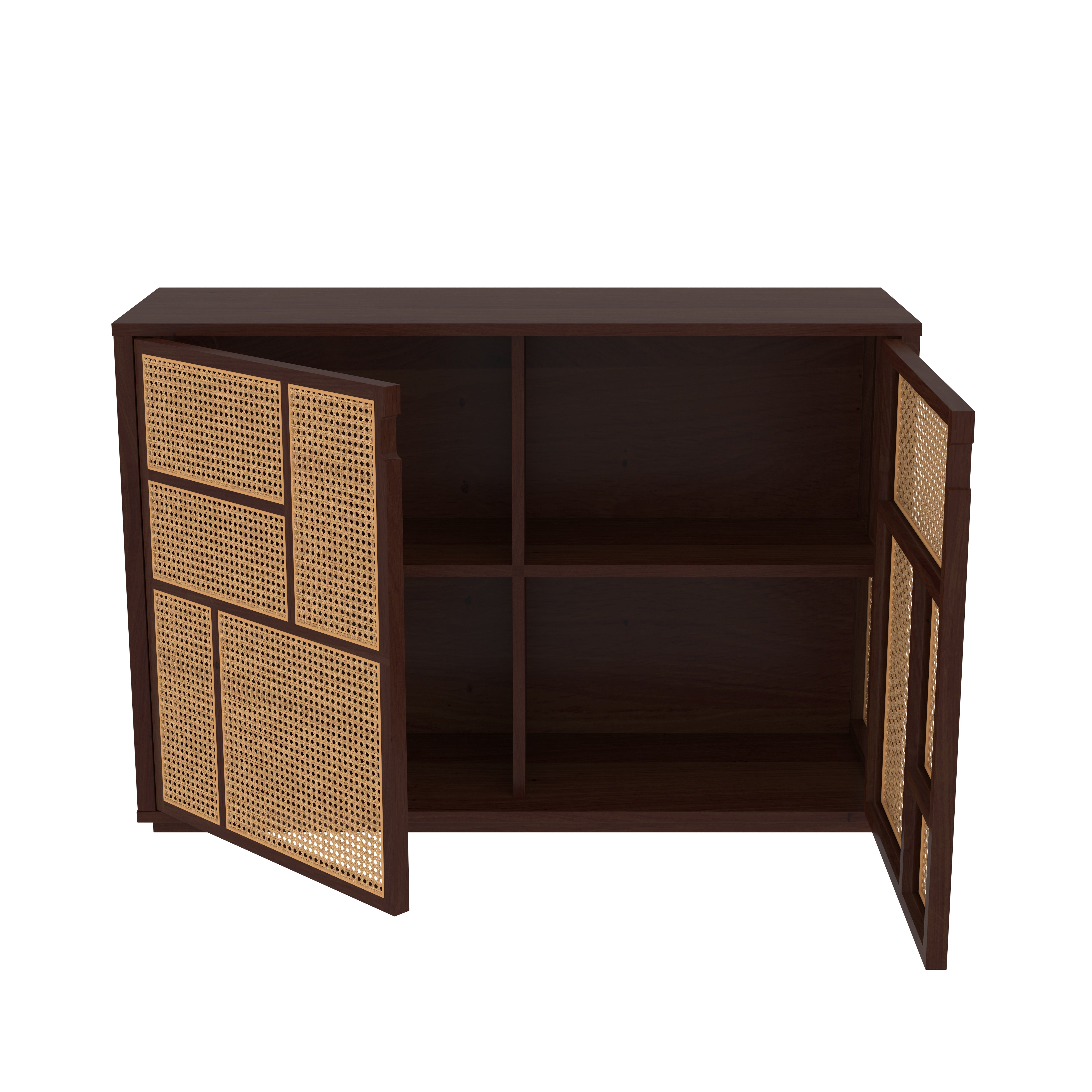 Traditional Heritage Cane Finished Wooden Handmade Cupboard Cupboard