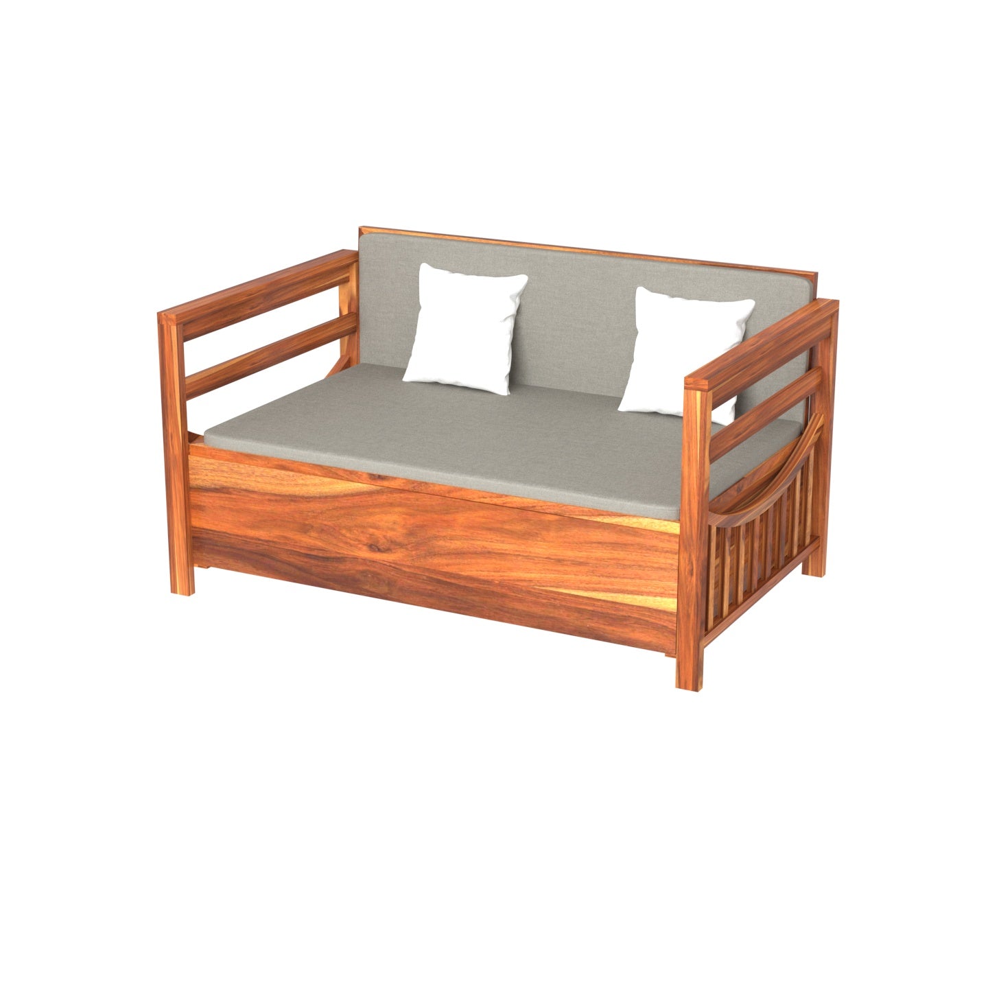 Glance Gray Vintage Wooden Sofa Cum Bed Sofa
