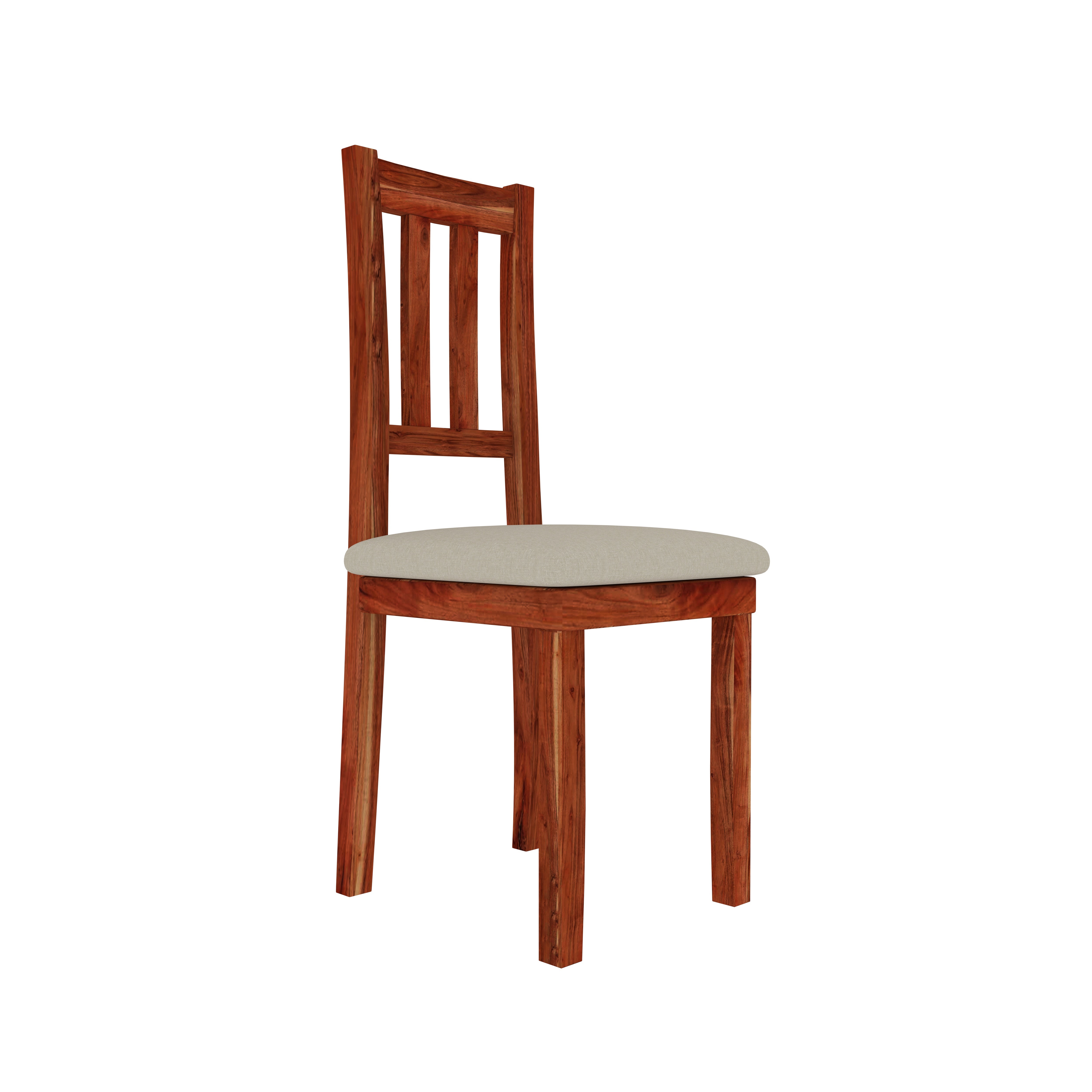 4-Seater Solid Wood Dining Table Set – Elegant Comfort with Vertical Backrest Chairs Dining Set