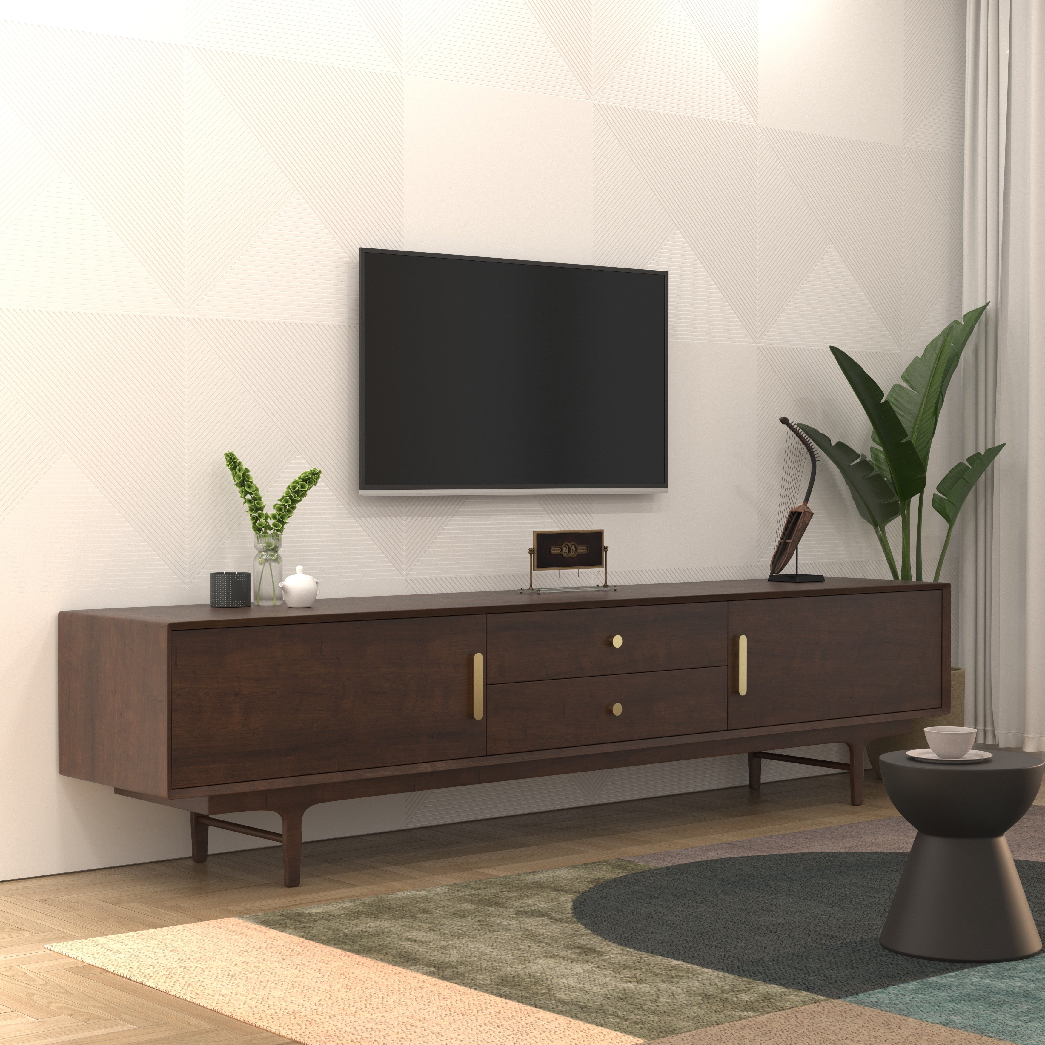 Modern TV Stand with Storage - Mid-Century Entertainment Unit Tv stand