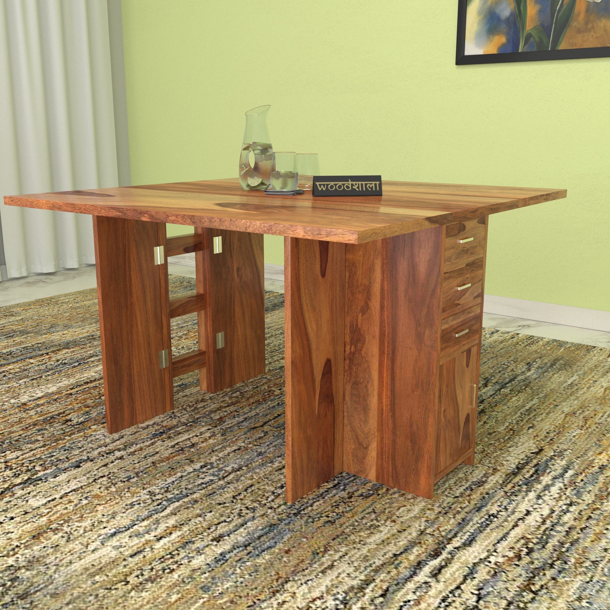 Aesthetic Venture Antique Finished Handmade Wooden Dining Set Dining Set