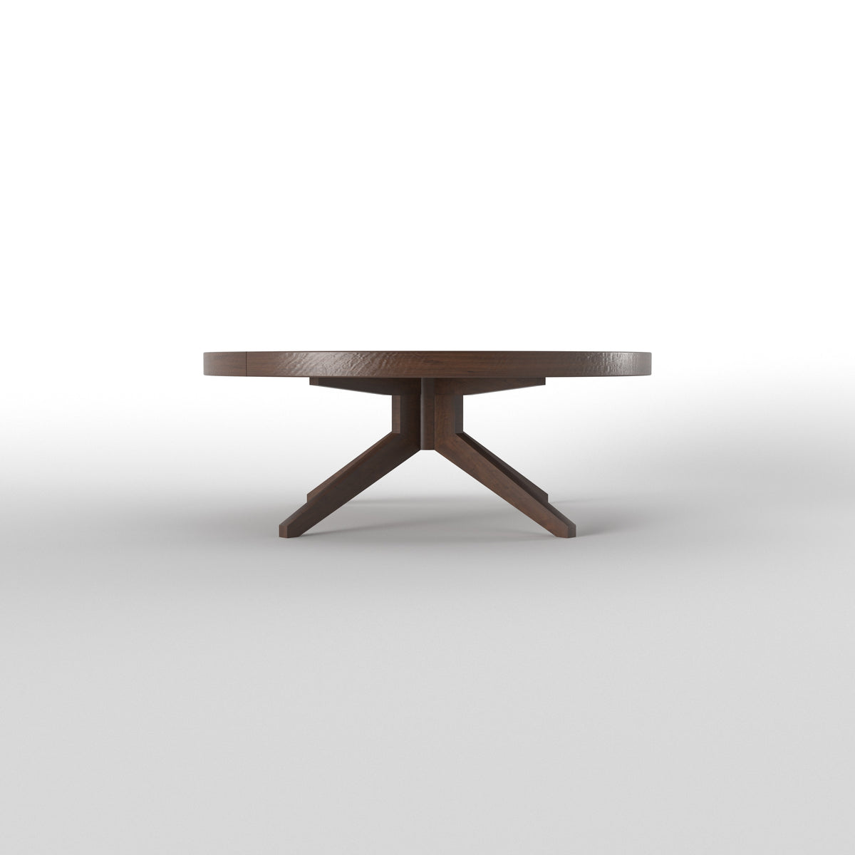 Round Pedestal Dining Table with Framed Armchairs Japanese Dining Set