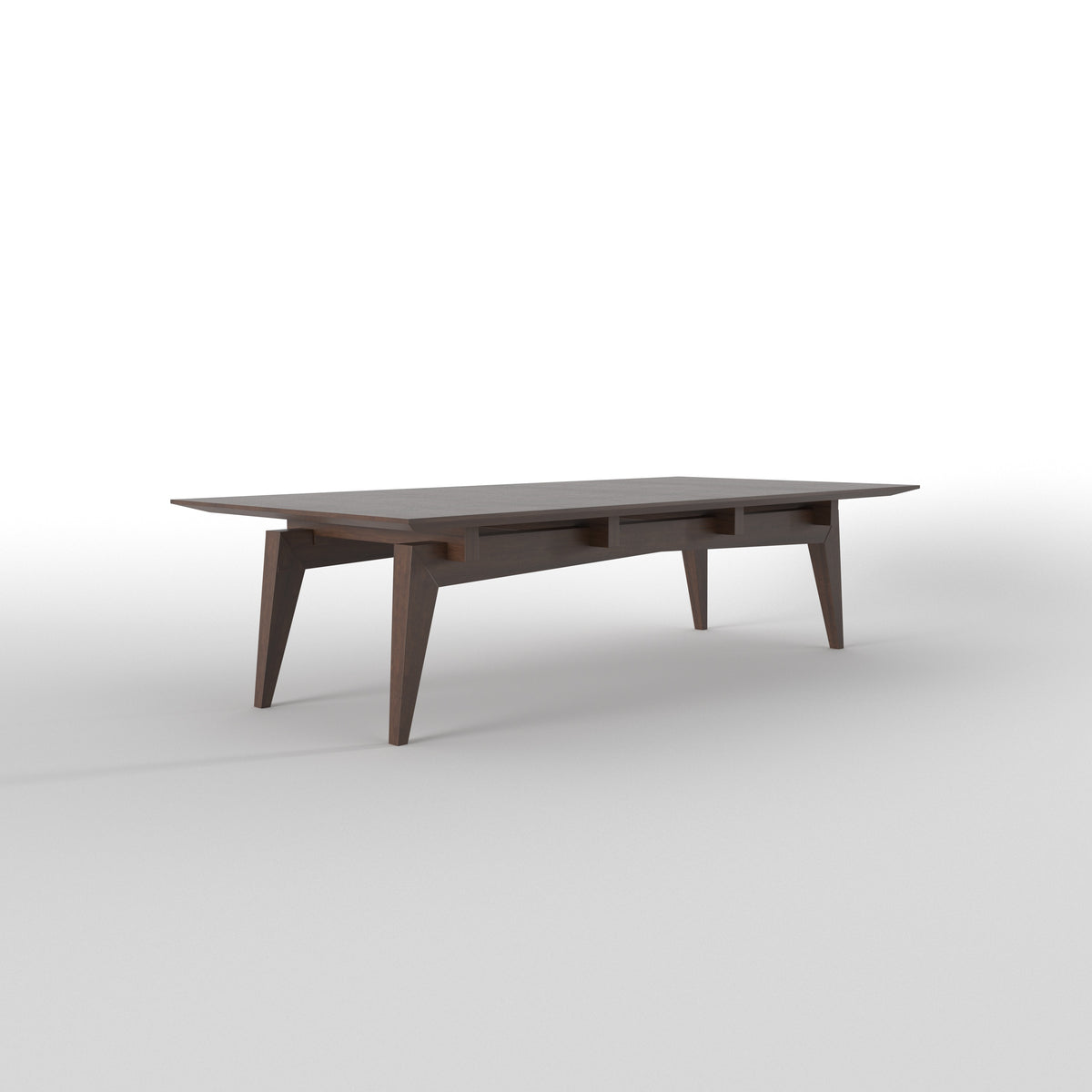 Longline Dining Table with Angled Legs and Floor Seating Japanese Dining Set