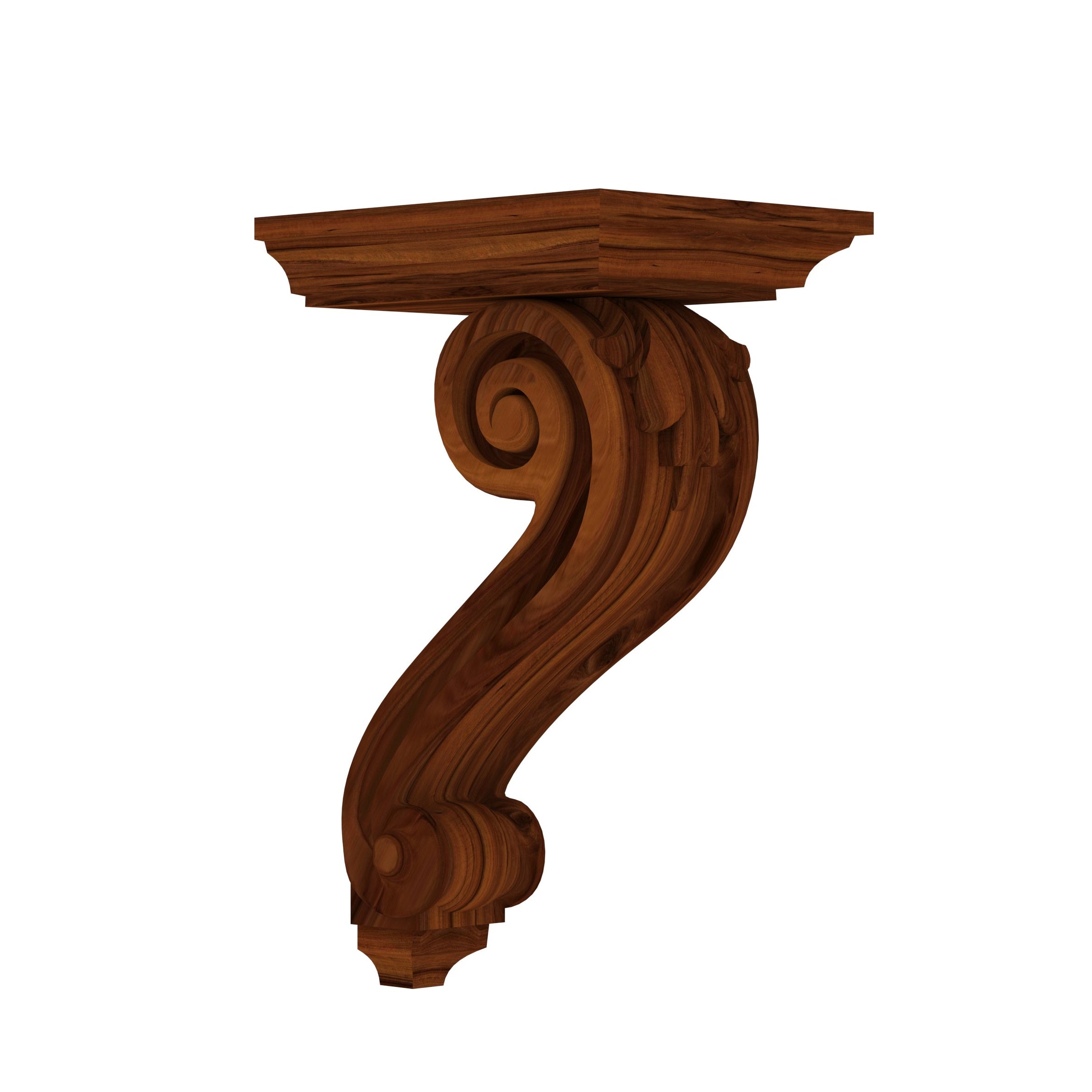 Vintage Scroll Carved Wood Wall Bracket for Luxurious Décor Wall Rack