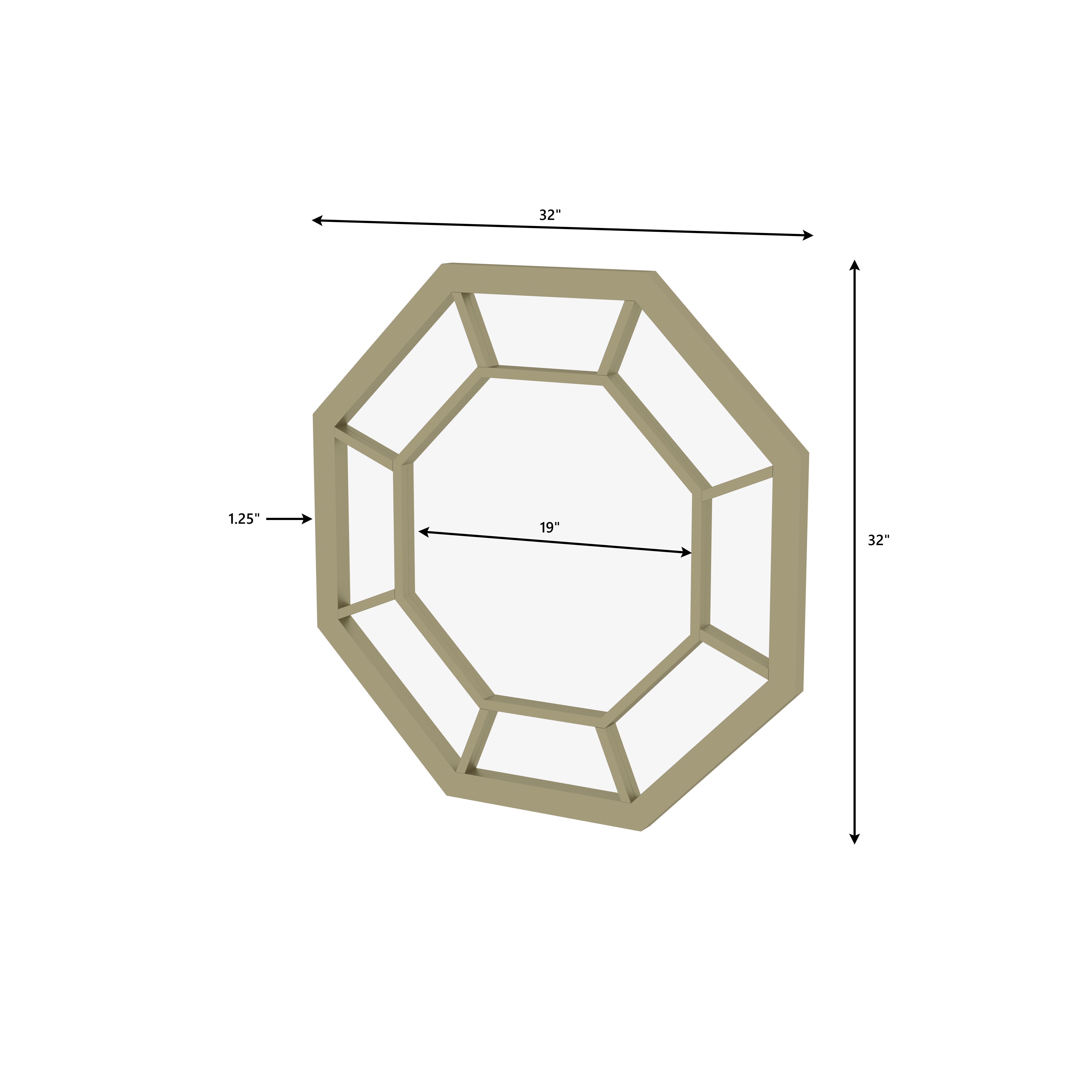Octagonal Geometric Metal Mirror - Modern Wall Mirror Mirror