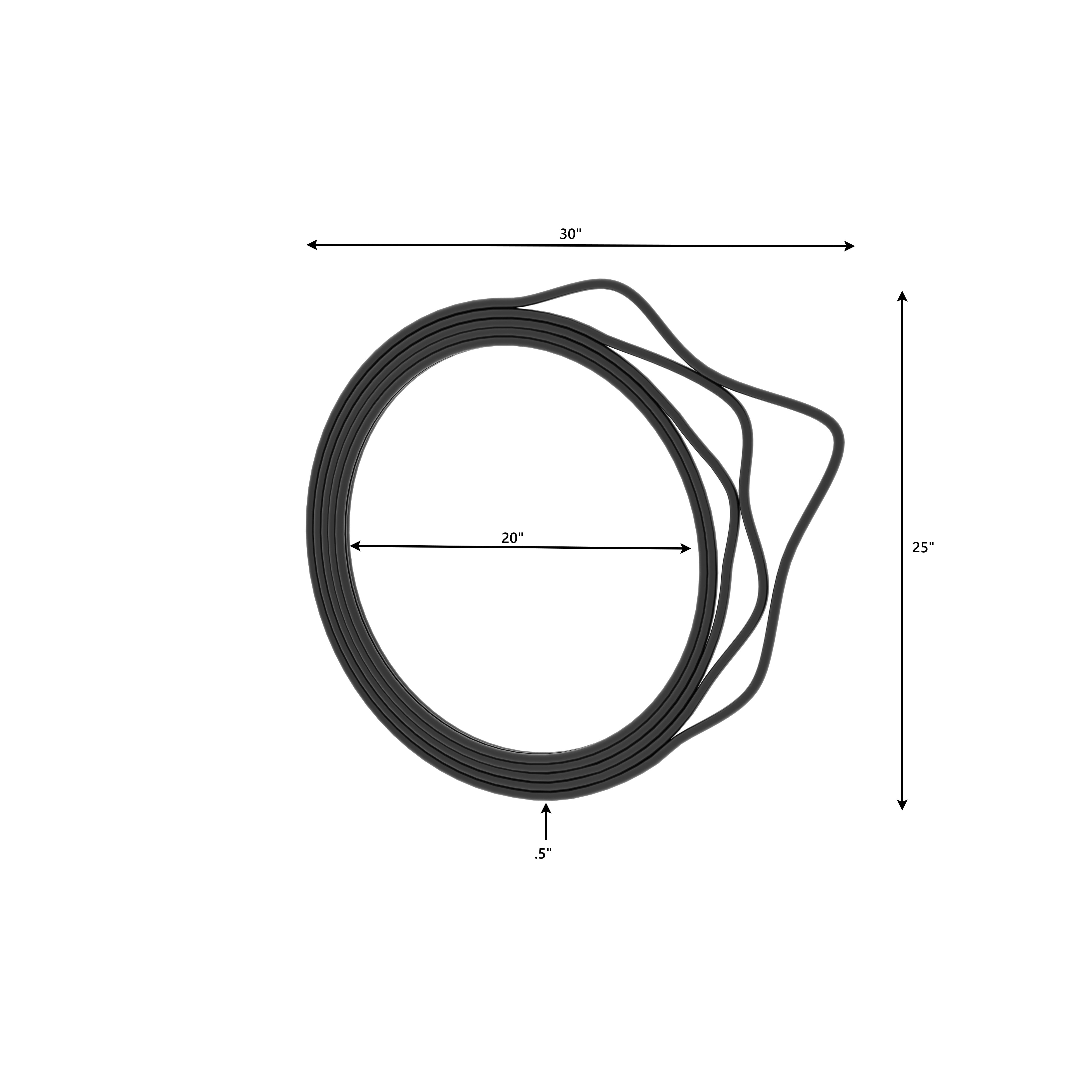 Artistic Round Black Metal Frame Mirror - Contemporary Design Mirror