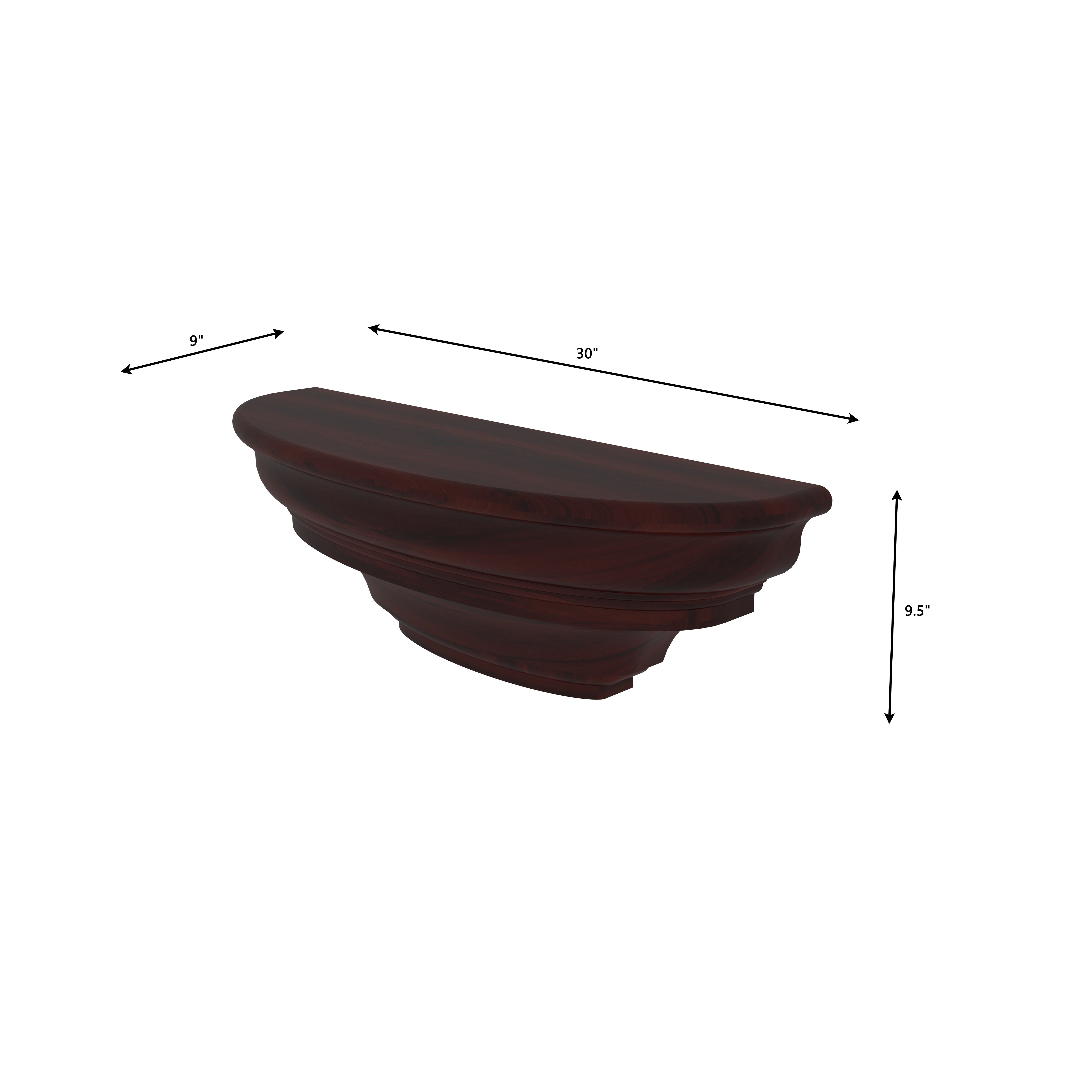Half-Moon Wall Mounted Wooden Shelf – Layered Edge Design Wall Rack