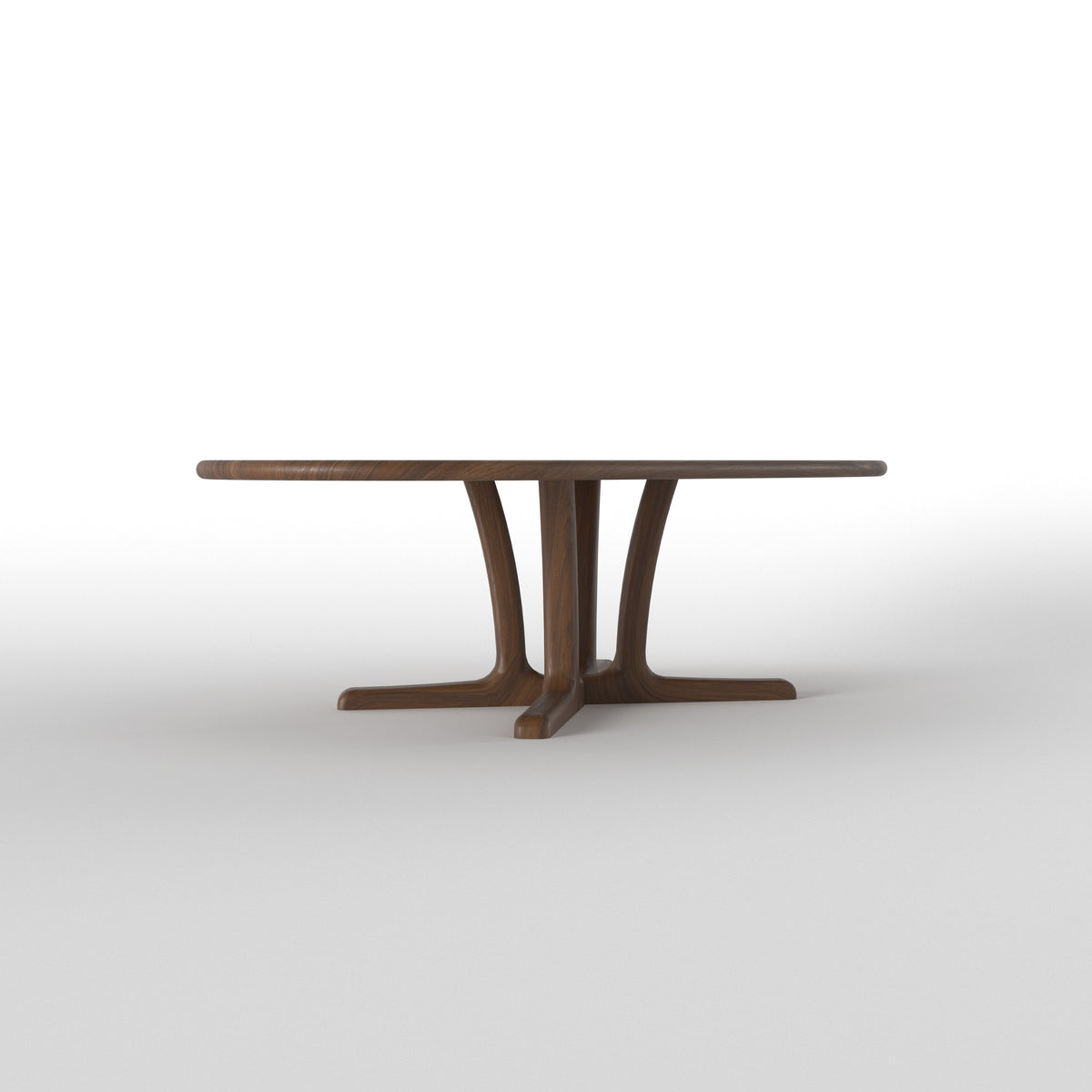 Capsule-Shaped Dining Table with Sculptural Pedestal Base