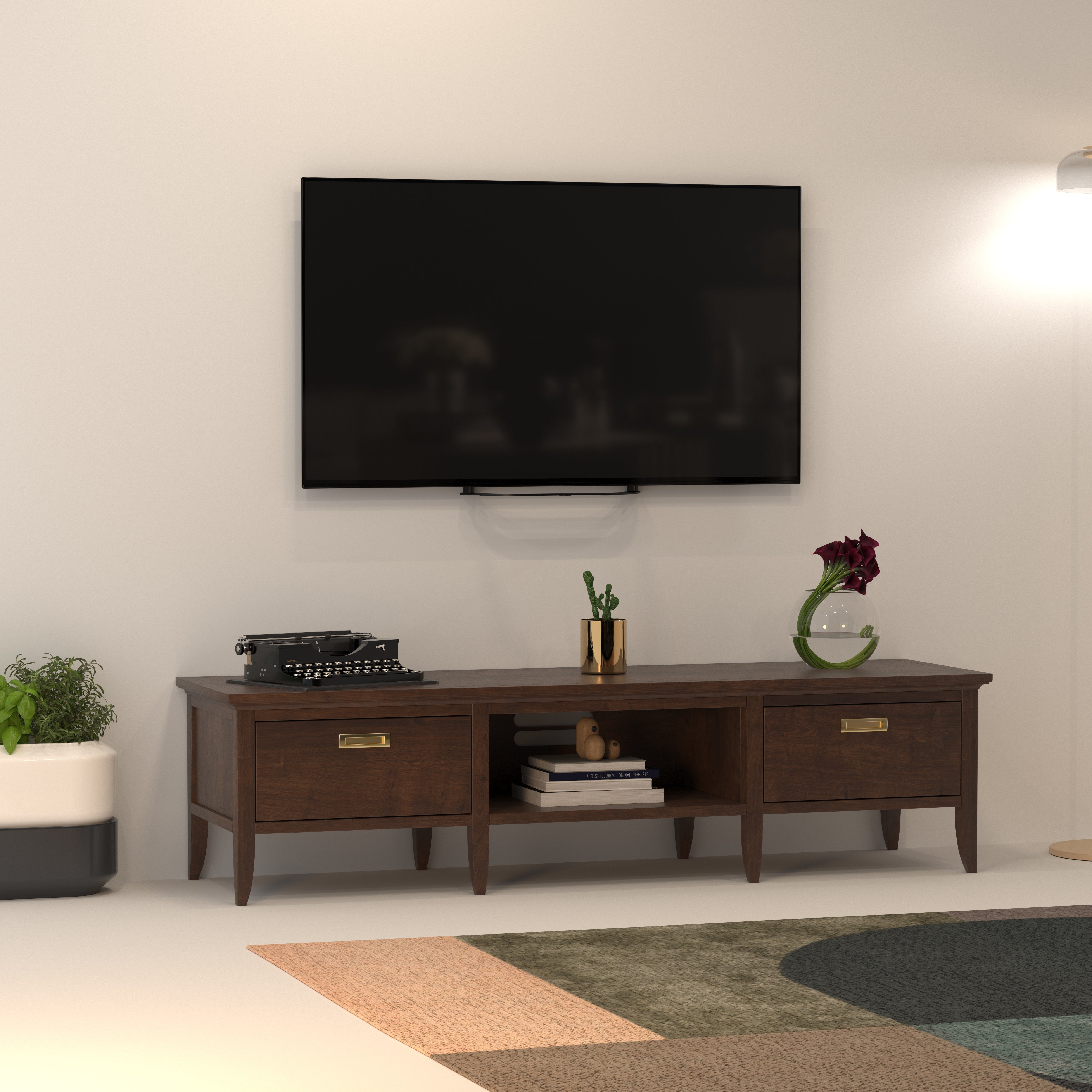 Classic TV Stand with Drawers - Elegant Entertainment Console Tv stand