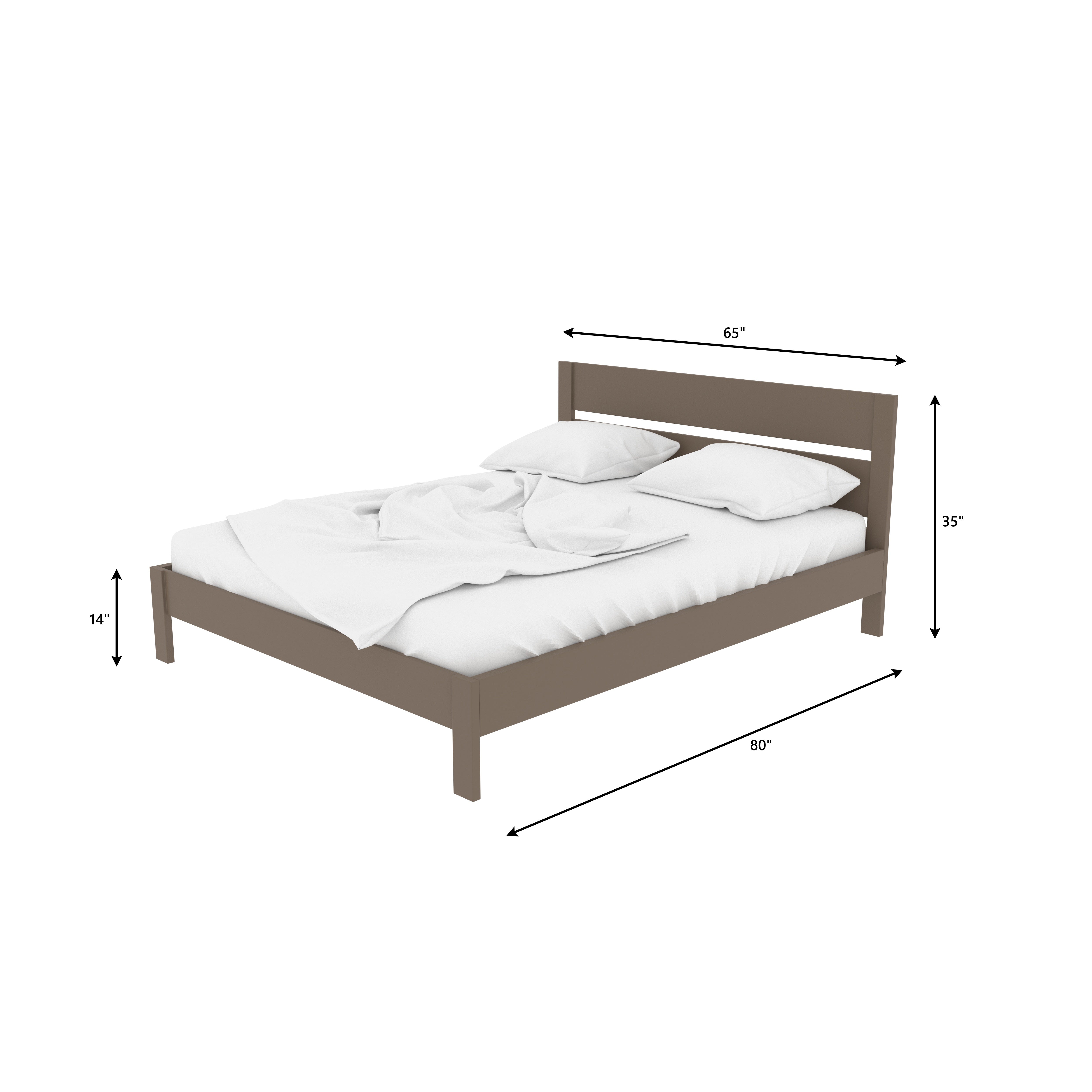 Minimalist Wooden Bed Frame with Low Headboard | Sleek & Sturdy Design Bed