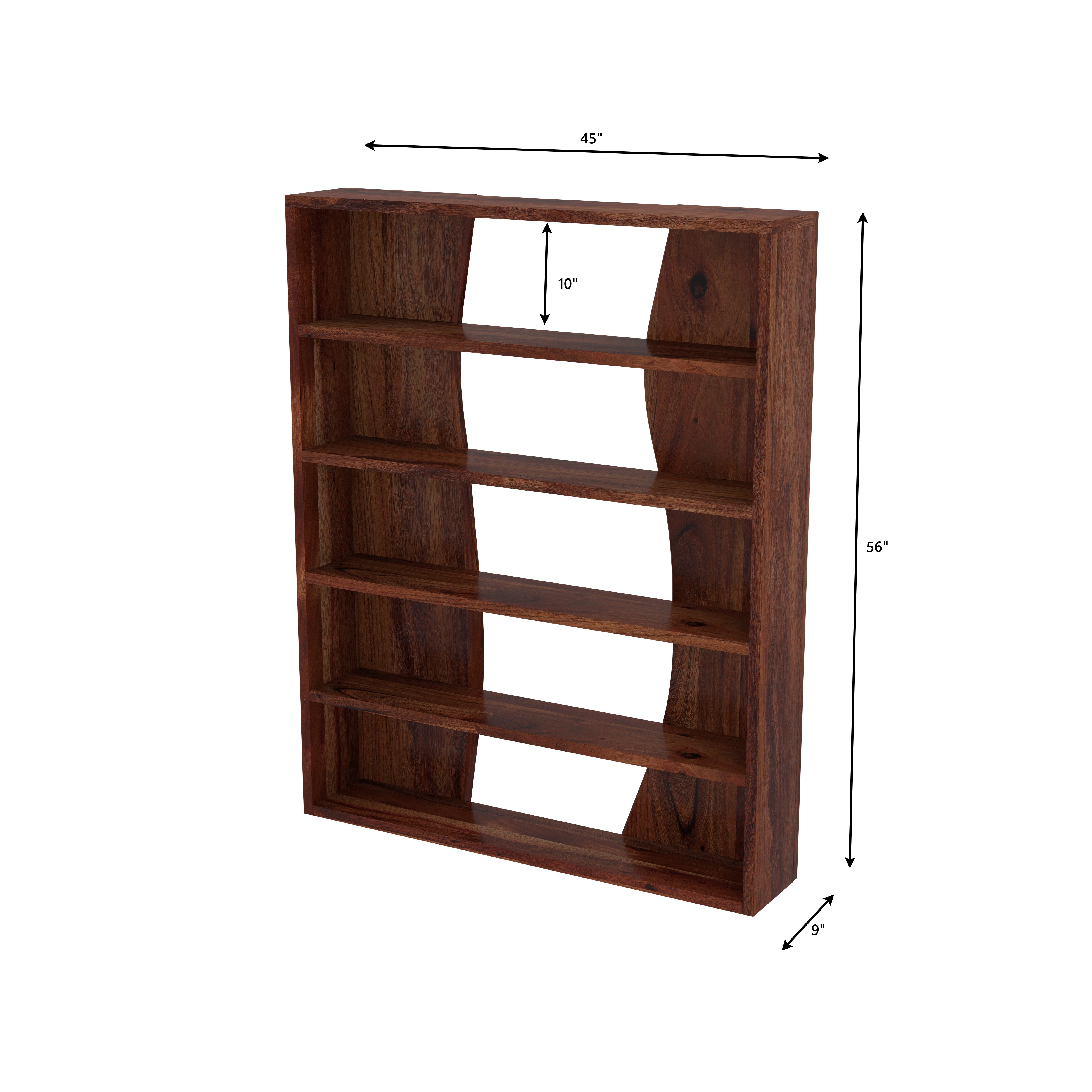 Wall-Mounted Display Shelf with Asymmetric Compartments Wall Rack