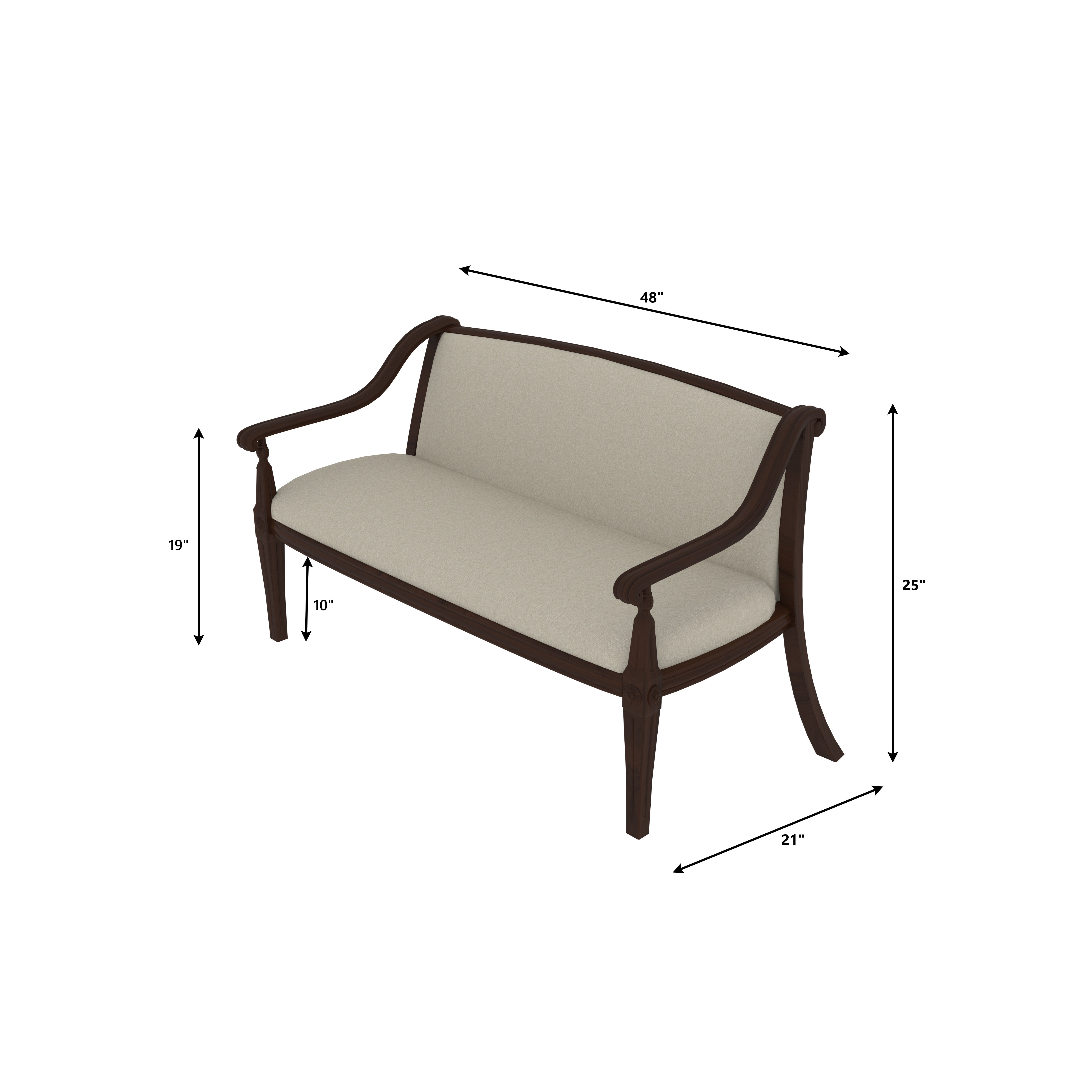 Verior Solid Wooden Love Sofa Sofa