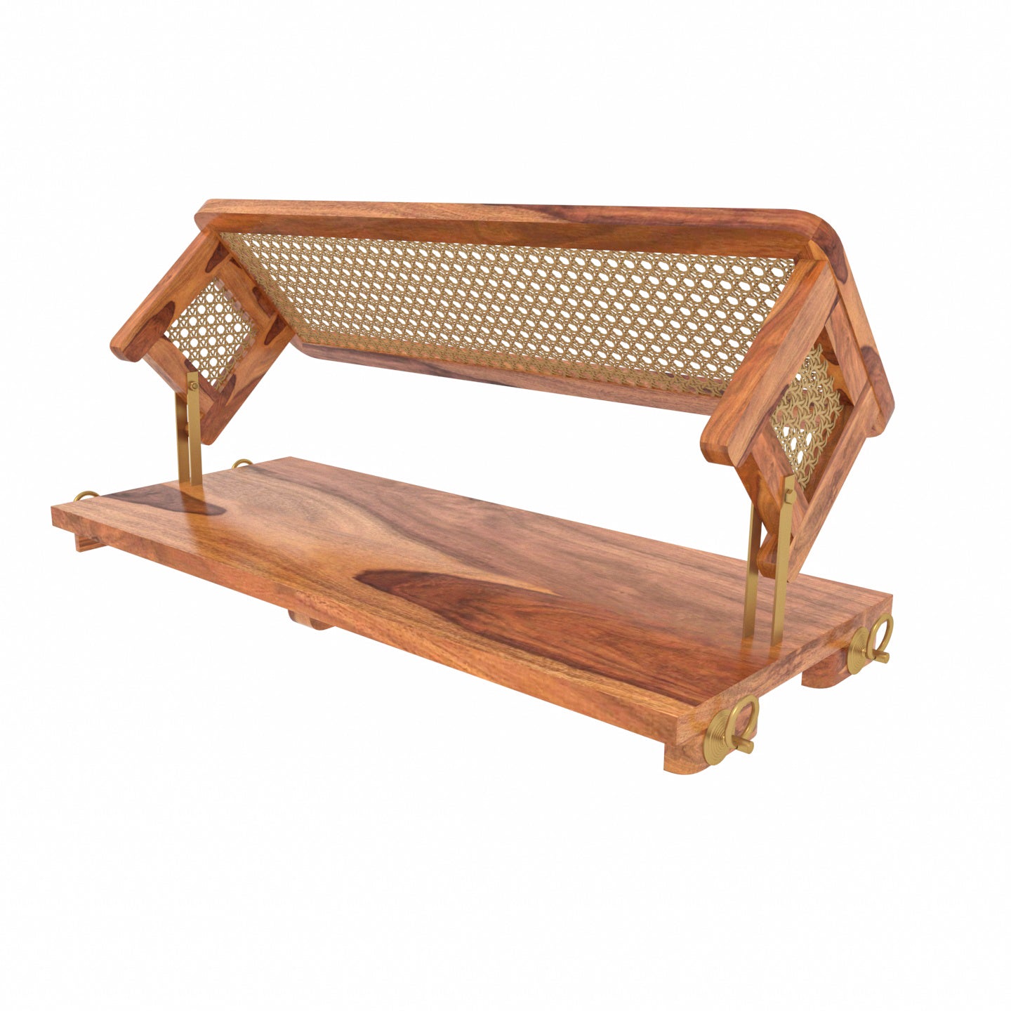 Classic Reversible Cane Back Wooden Handmade Swing for Home Swing