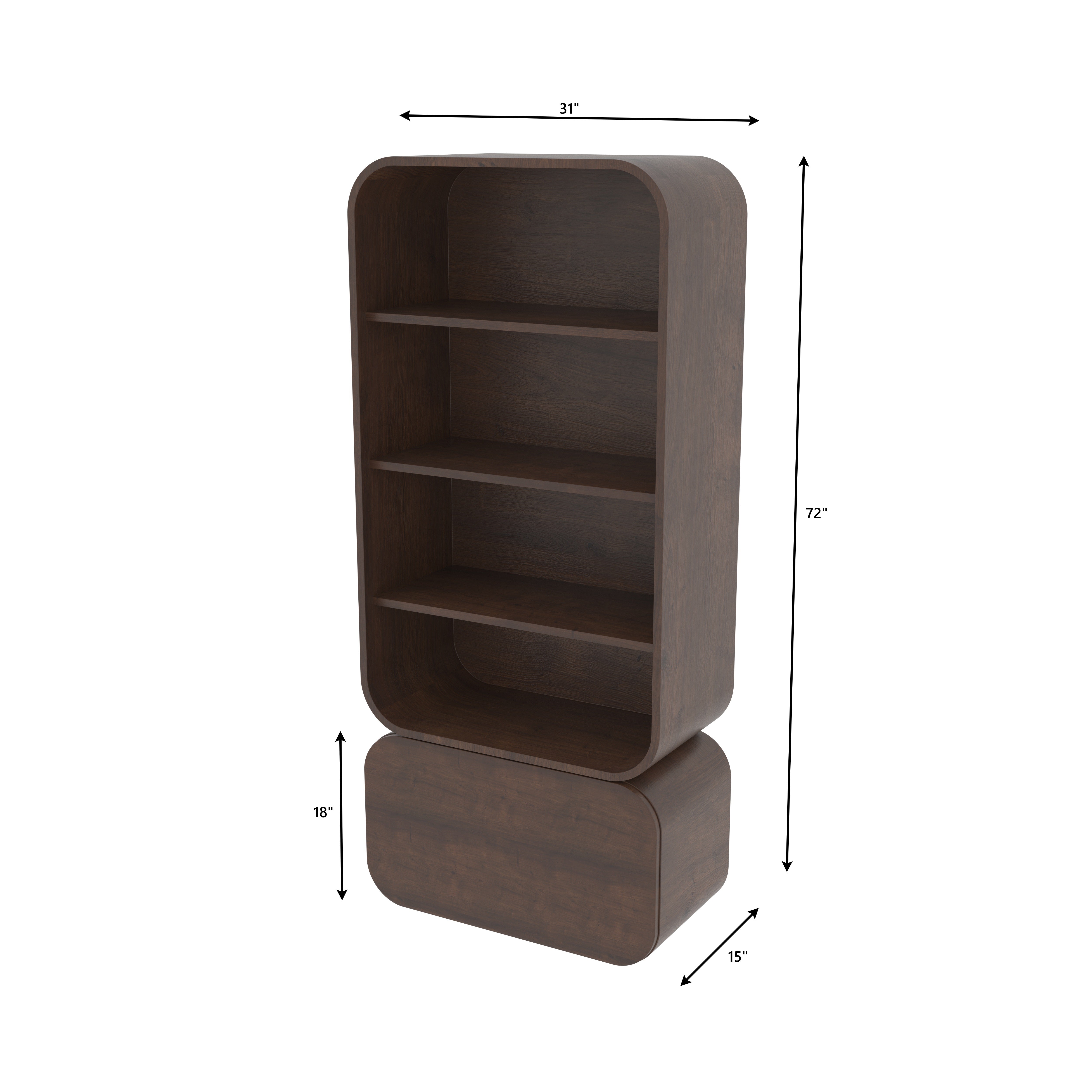 Novarro Luxe European Designer Wardrobe with Curved Display Shelves and Contemporary Storage Base Wardrobe