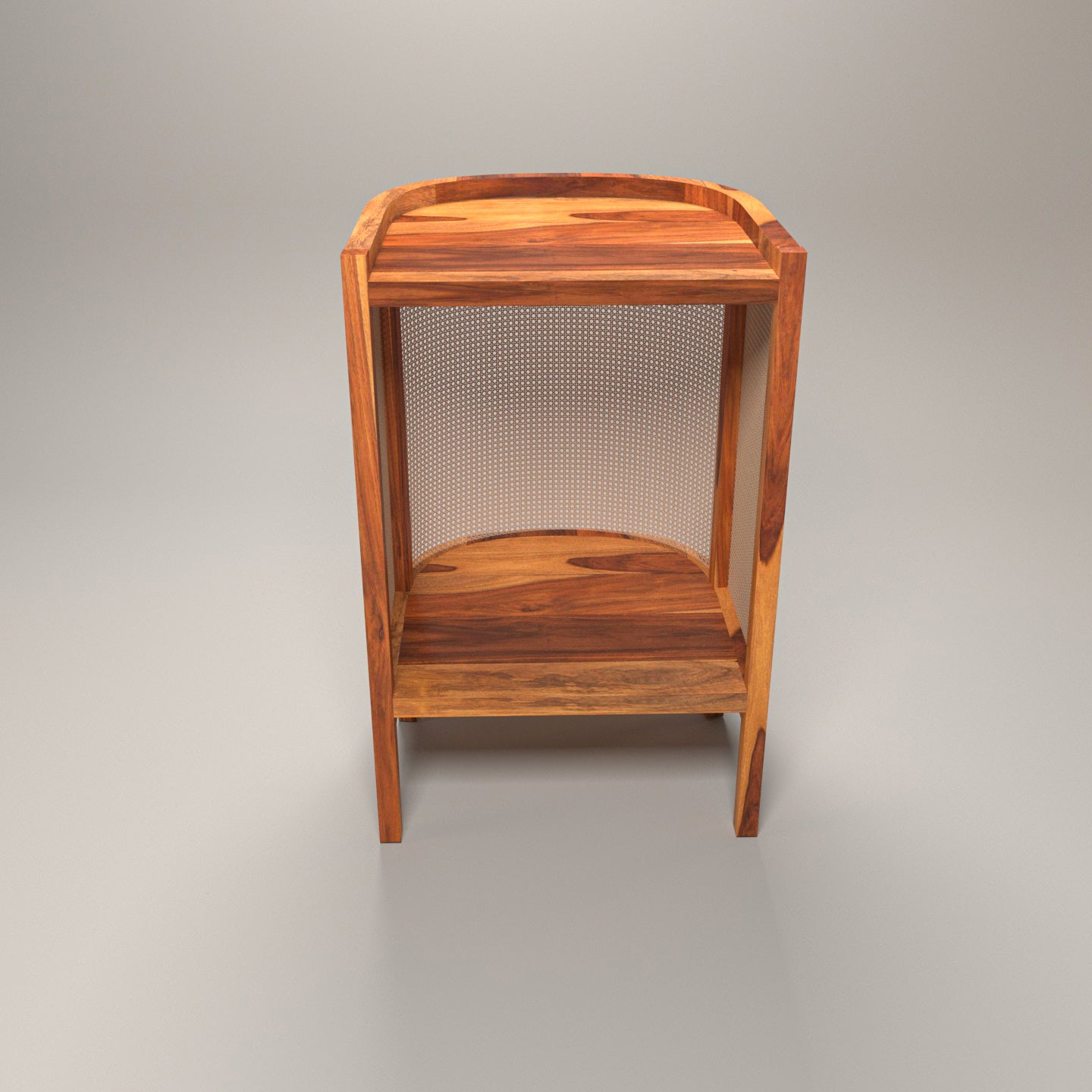 Authentic Cane Sheesham Wooden Handmade Side Table with Storage Bedside