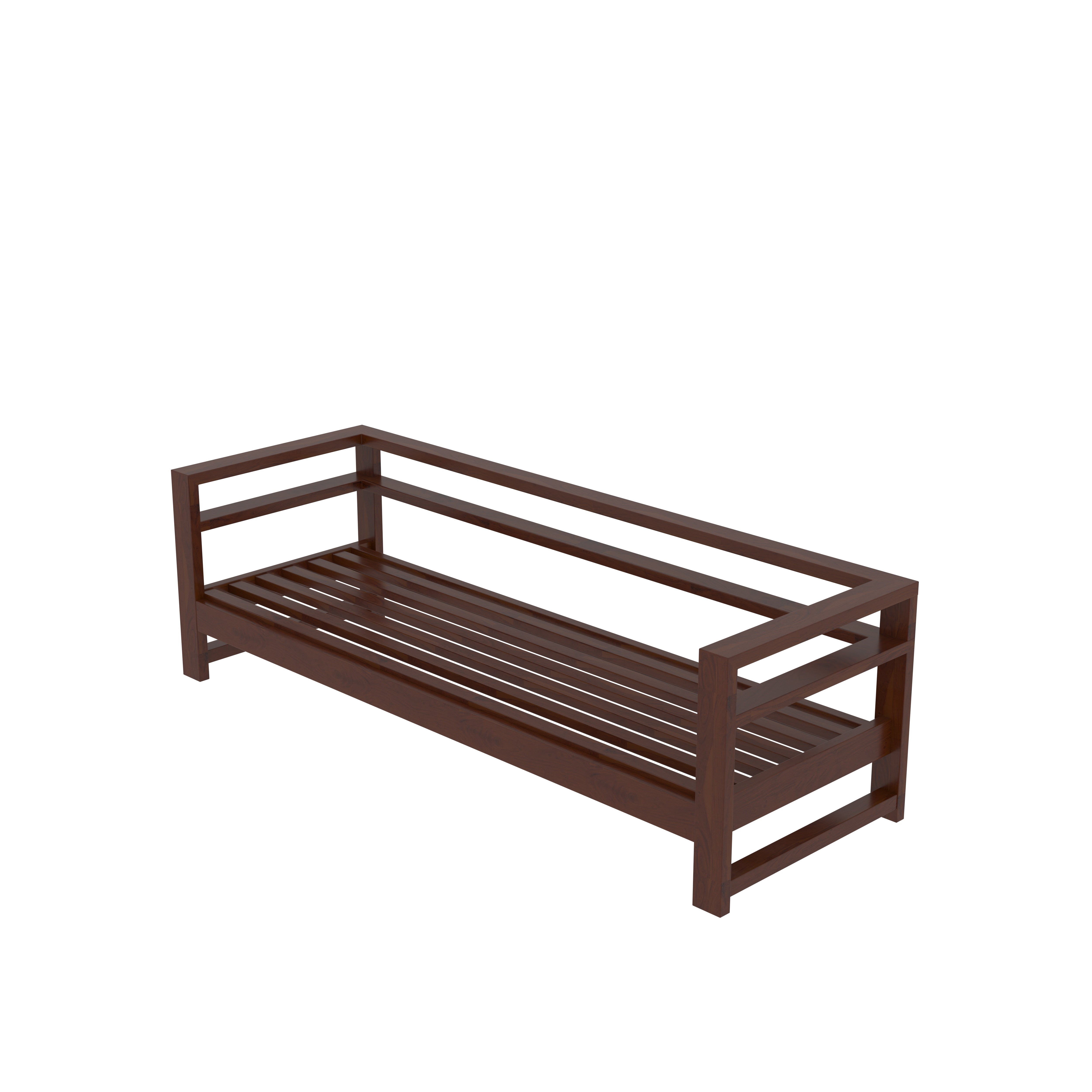 Modern Wooden Sofa with Cream Cushions Sofa