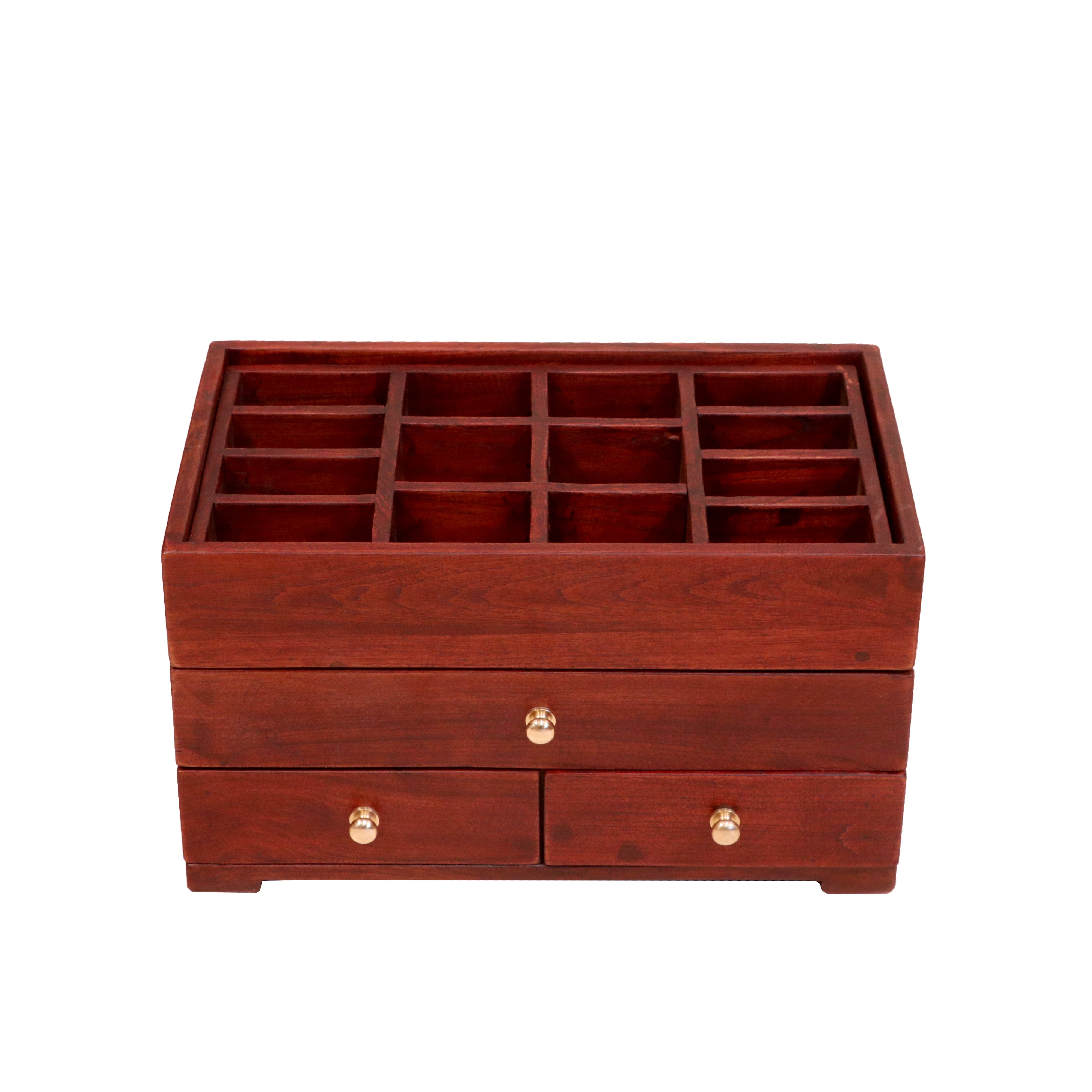 Constructive Multi-Slots with Multi-Drawers Handmade Wooden Desk Organizer for Home Desk Organizer