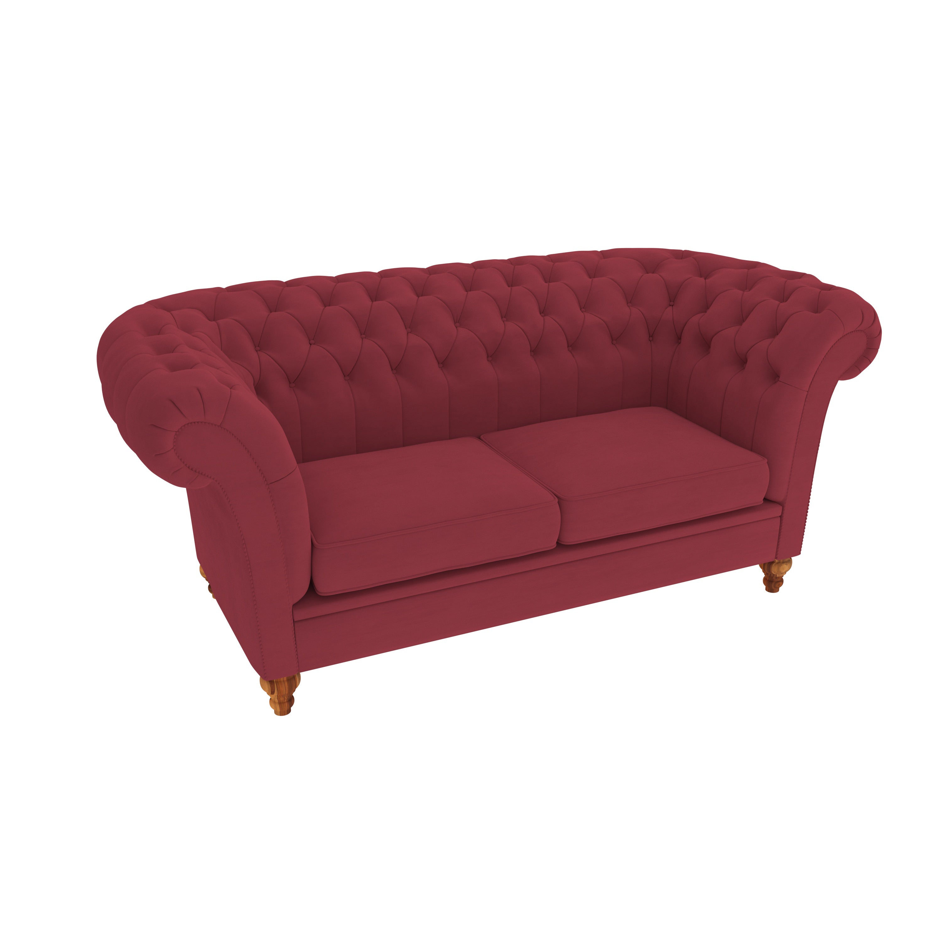 Burdeos Red Pastel Coloured Comfort Large 2 Seater Sofa + Center Table for Home Sofa