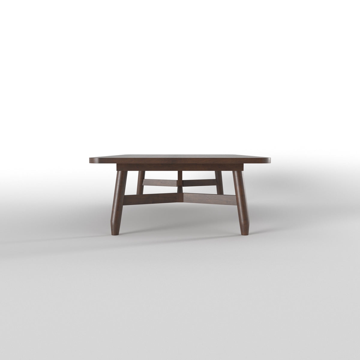 Elongated Dining Table with Rounded Backrest Chairs Japanese Dining Set