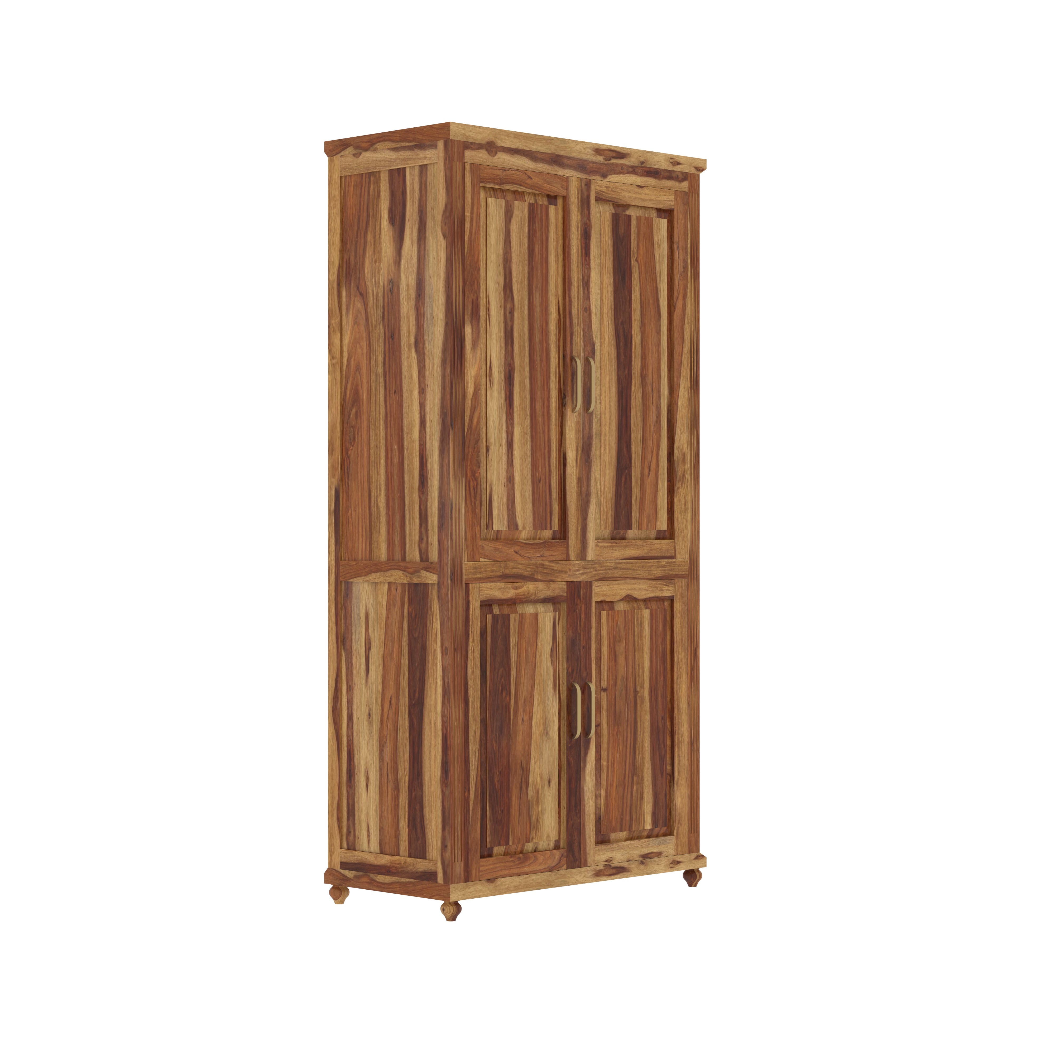 Flora Sheesham Finished Wooden Handmade Classic Wardrobe Wardrobe