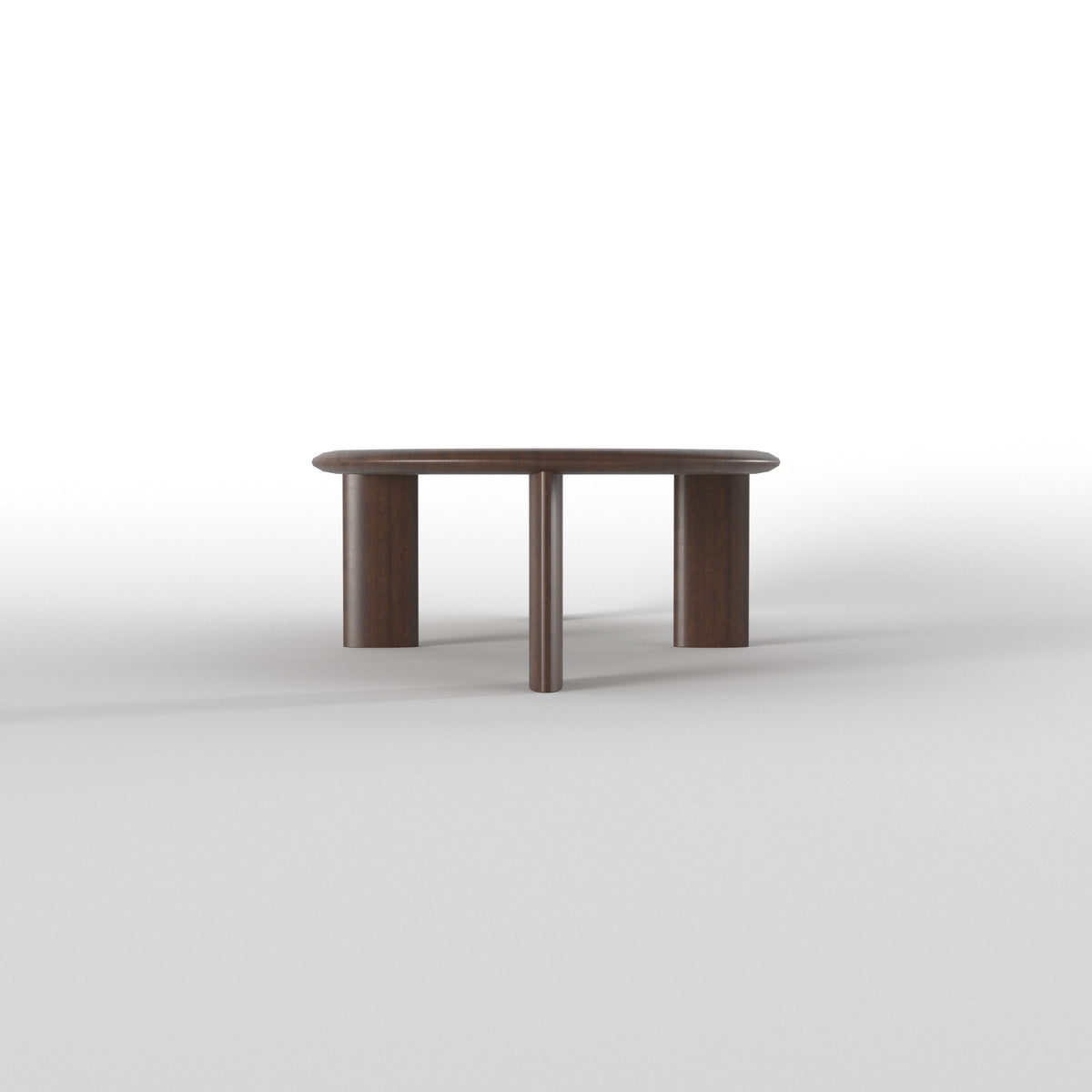 Elongated Rectangular Dining Table with Curved Corners Japanese Dining Set