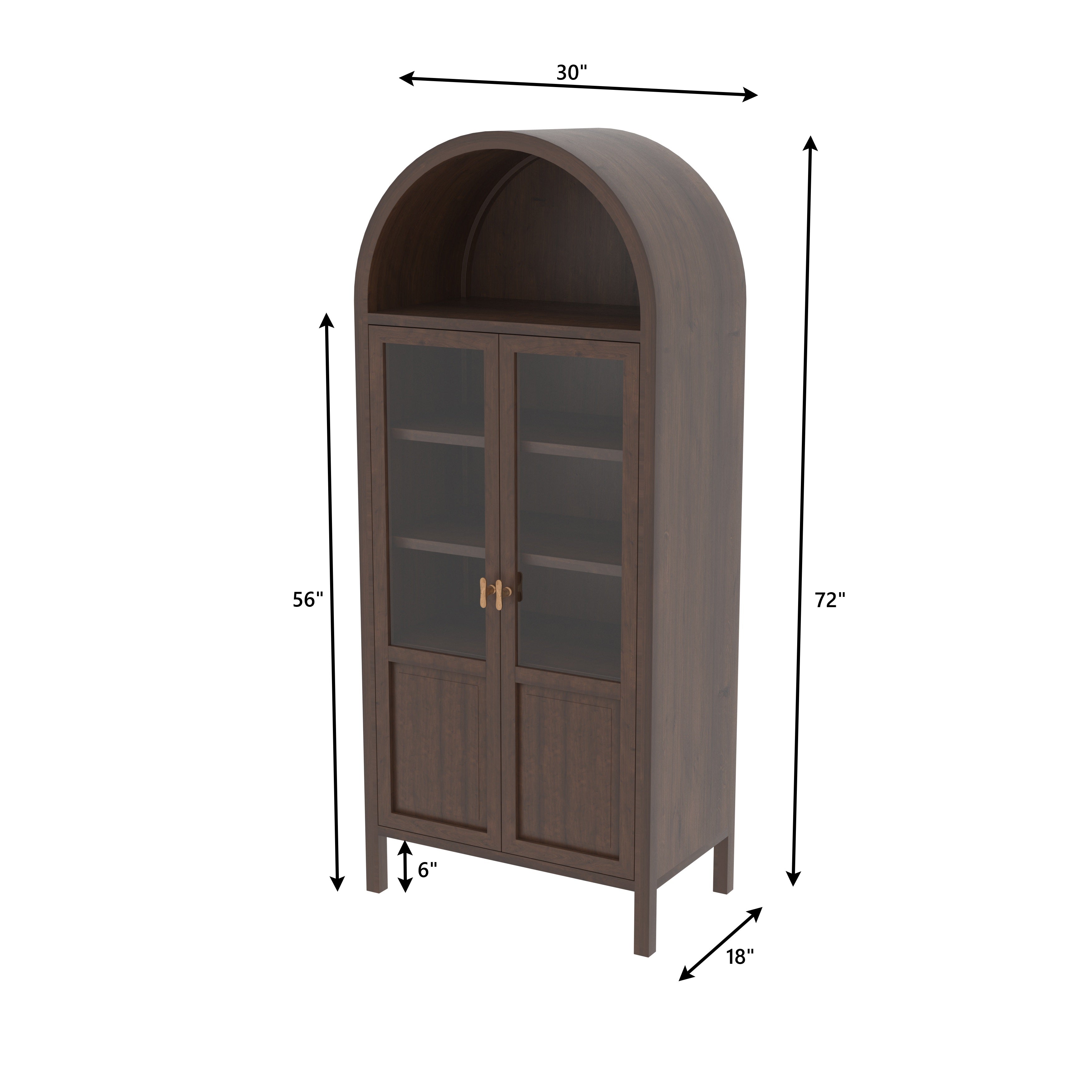 Ardovelle Grand European Luxury Wardrobe with Architectural Arch Top and Glass Display Cabinet Wardrobe