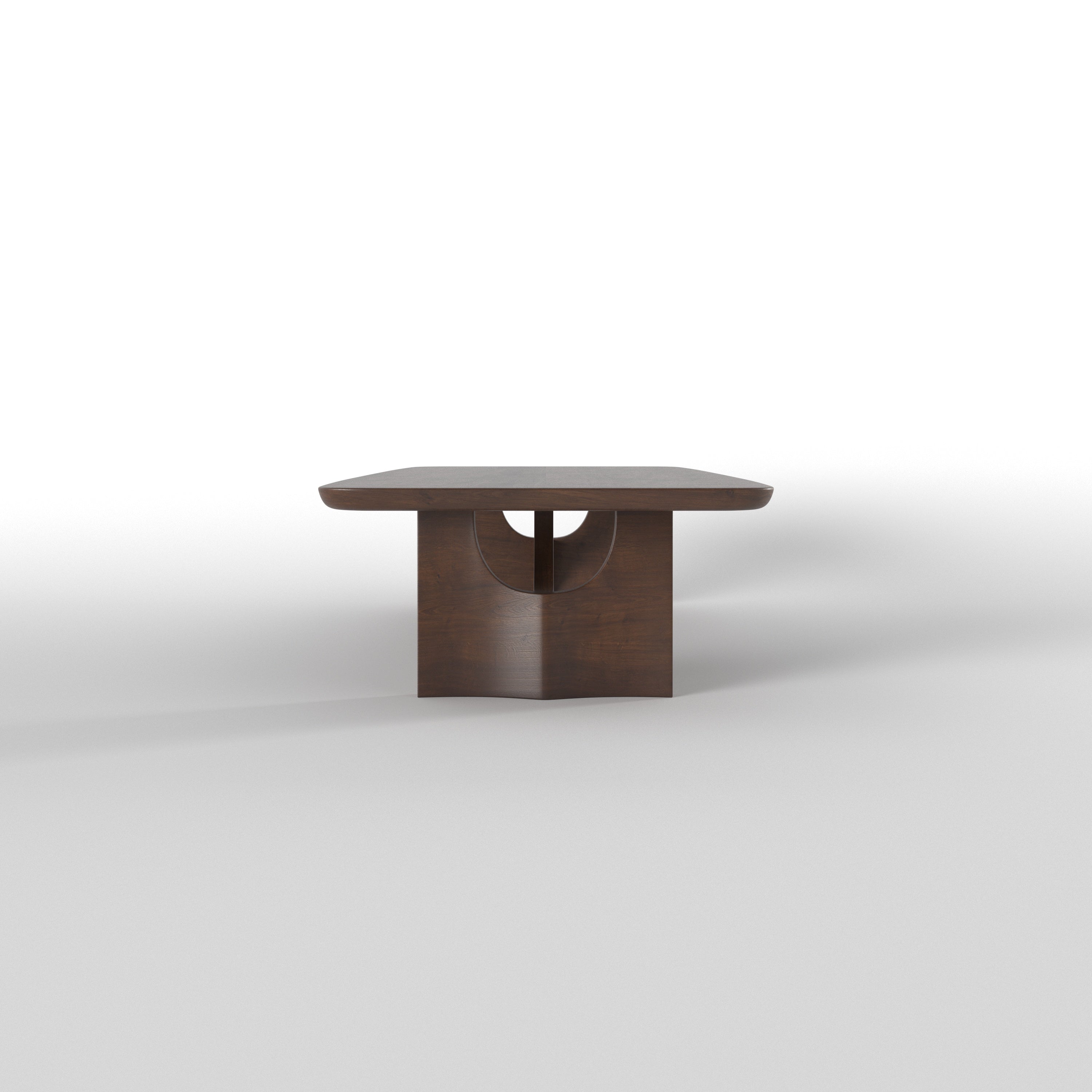 Elongated Dining Table with Sculptural Cutout Base