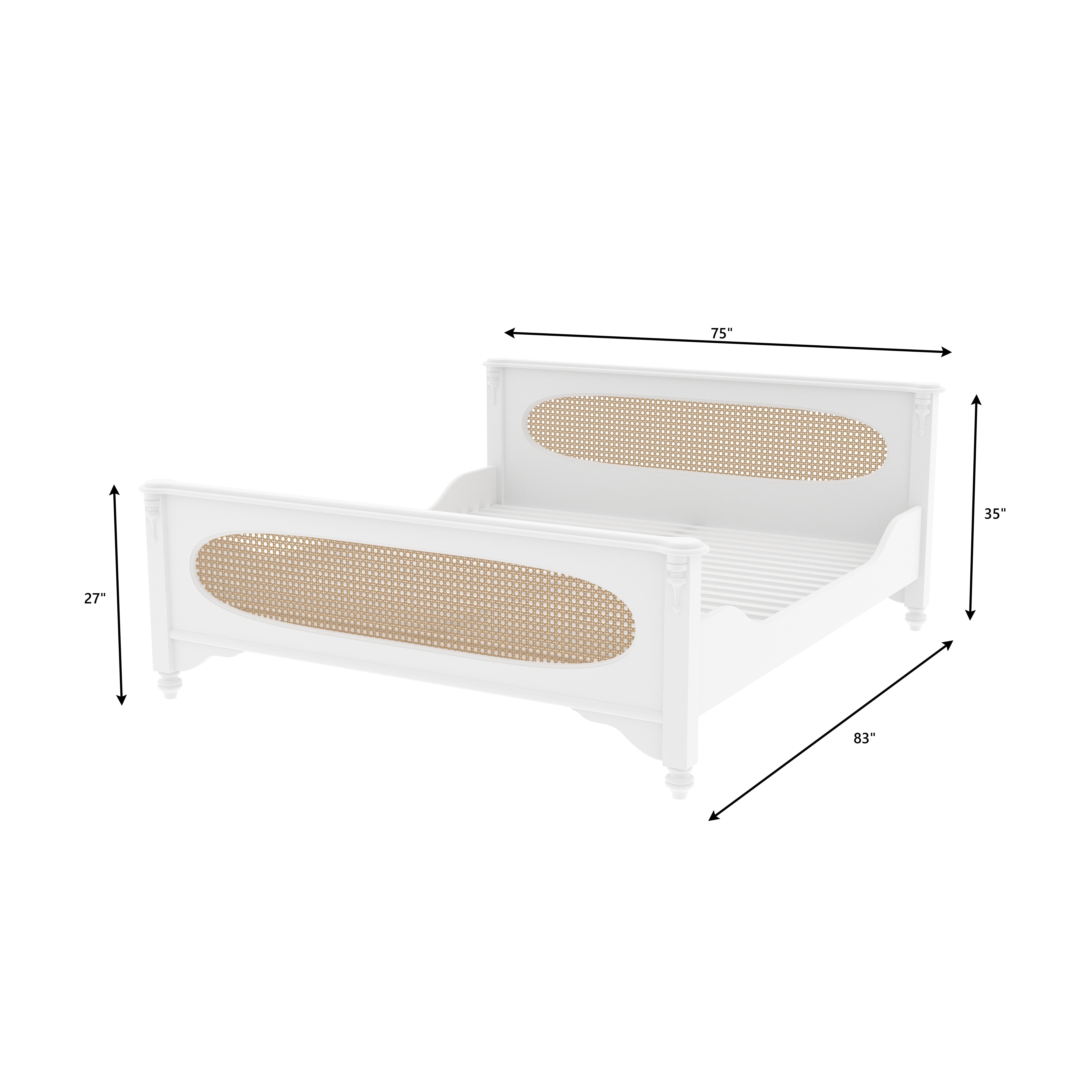 Vienna Traditional Bed with Cane Panels Bed